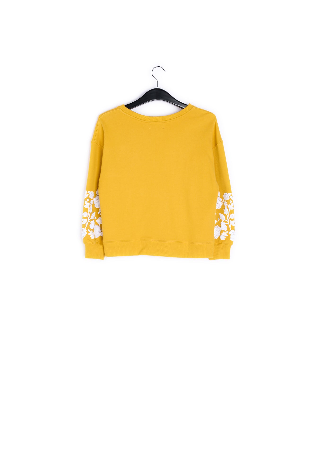 Yellow sweatshirt with white floral embroidery RE—SSENTIEL | Essentiel second hand