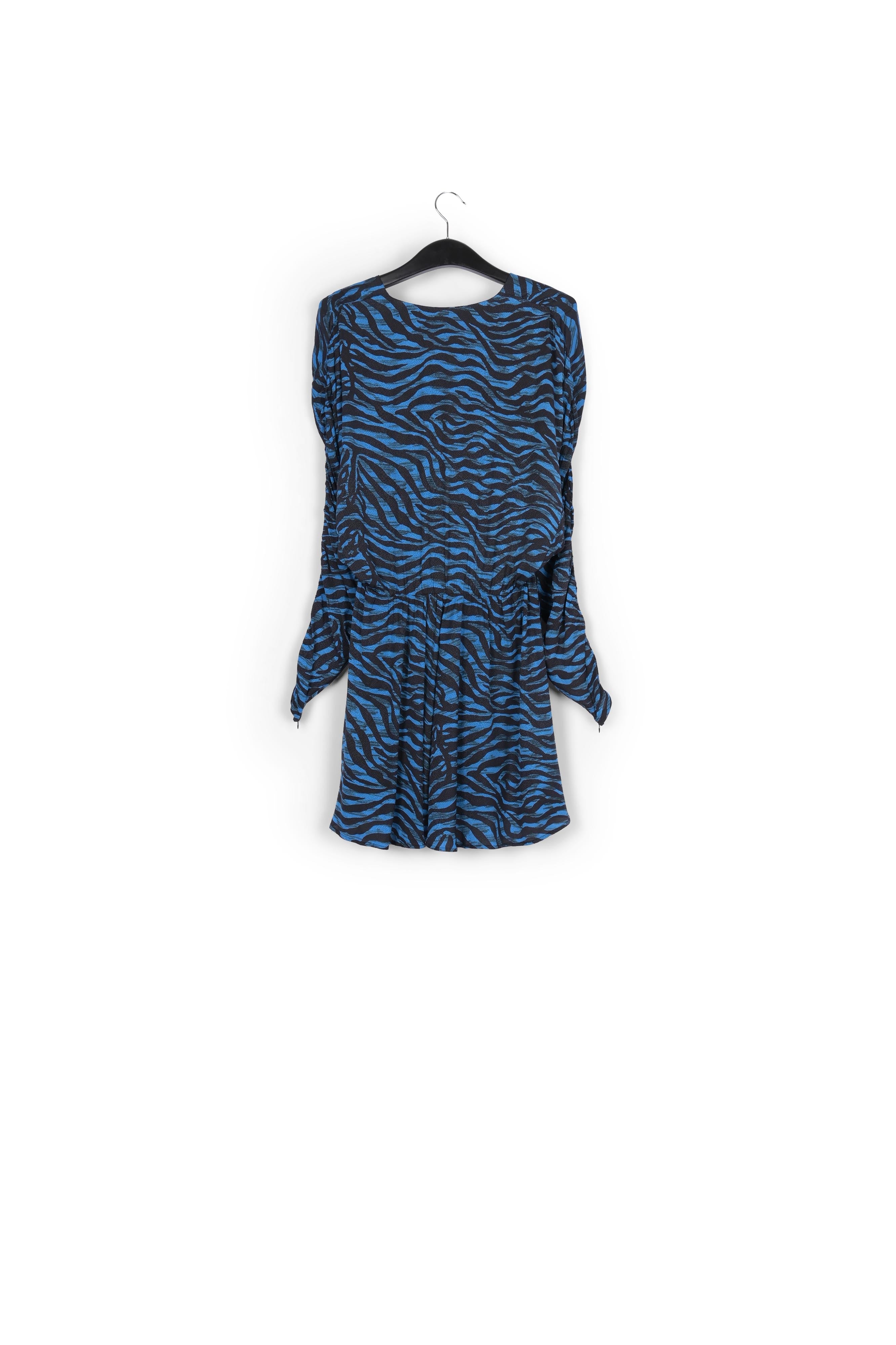 Turquoise and black zebra print mini dress RE—SSENTIEL | Essentiel second hand