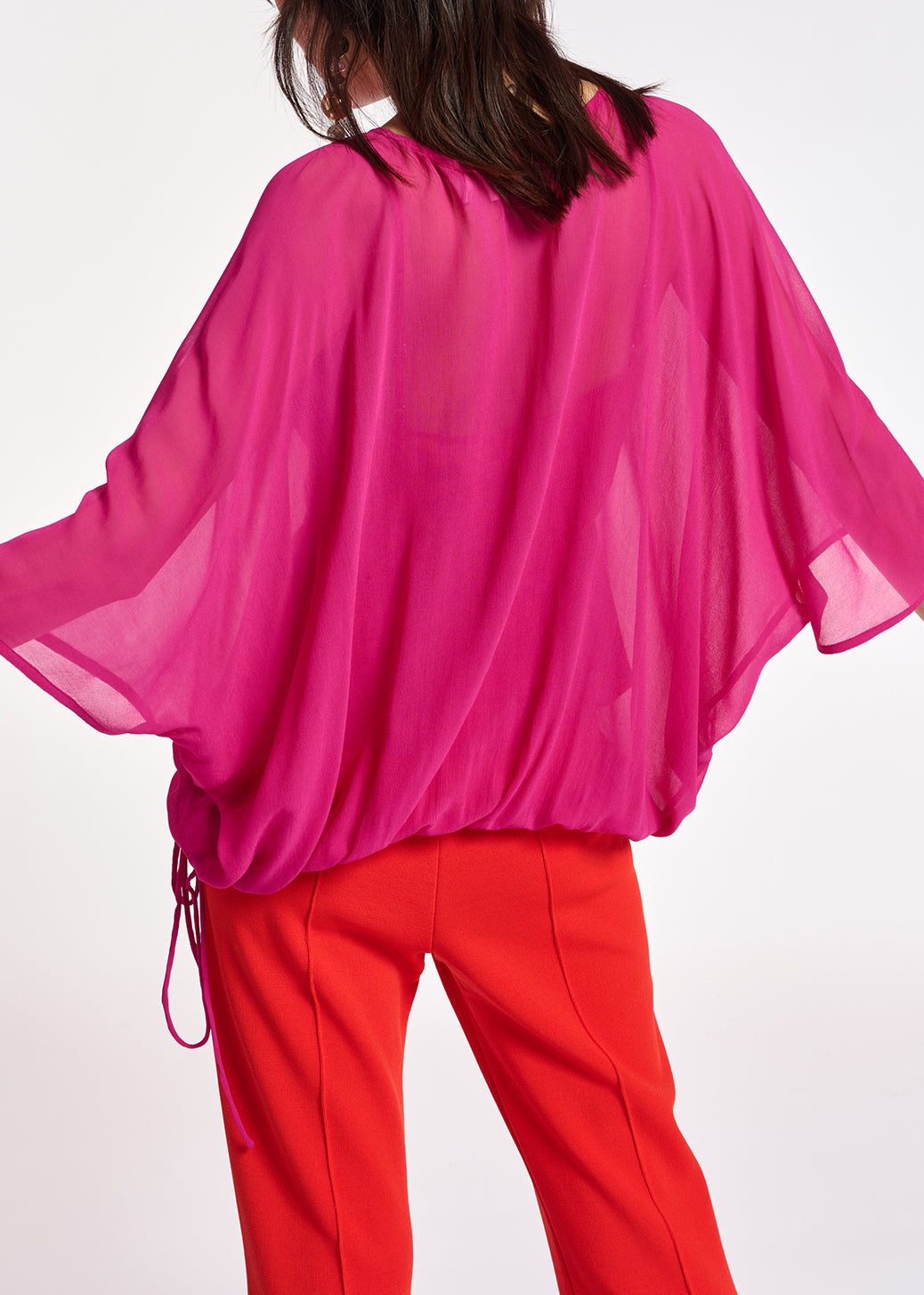 Pink voluminous sheer top RE—SSENTIEL | Essentiel second hand