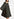 Black and gold polka-dot mini dress with trumpet sleeves Faume - seconde main