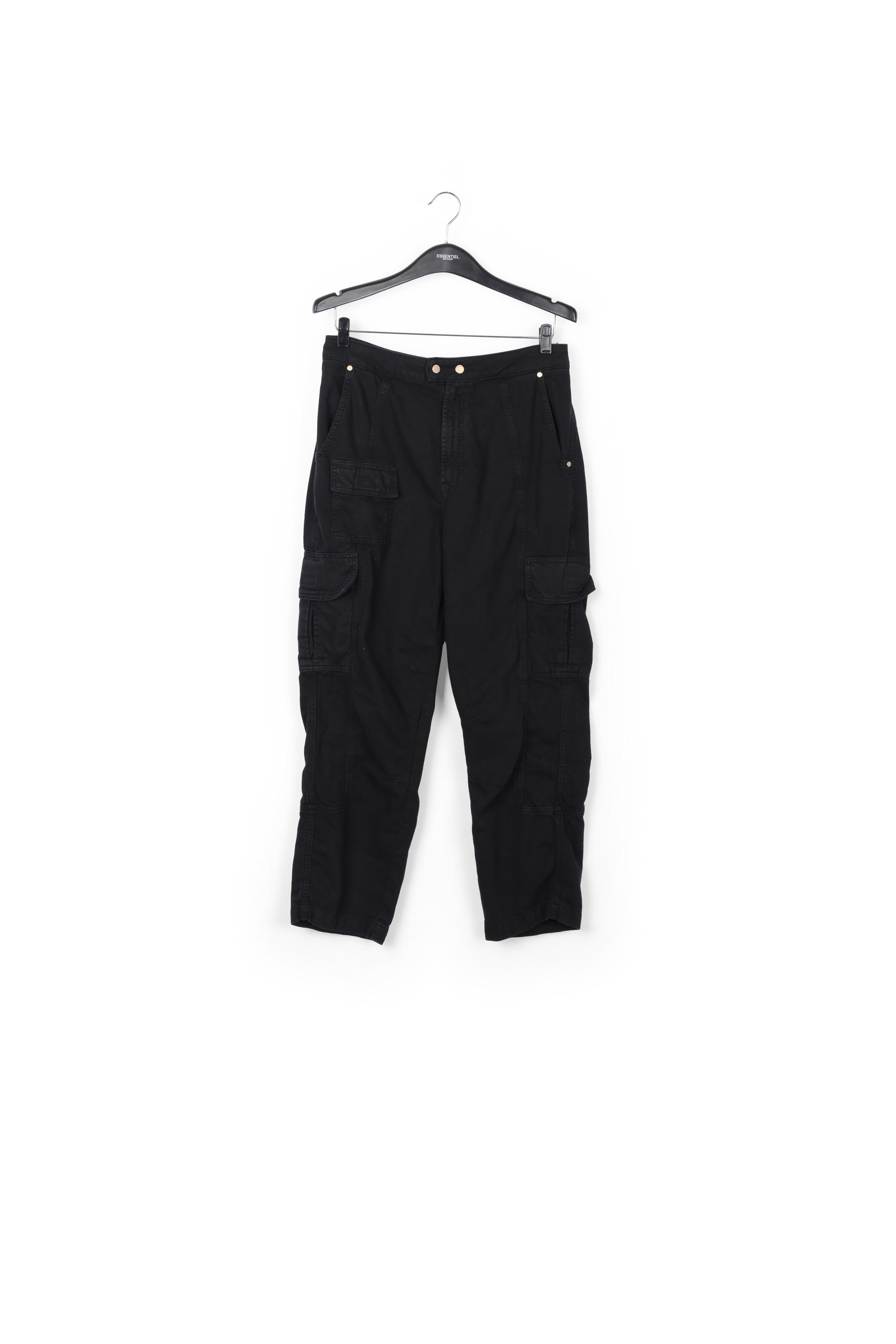 Zwarte cargojeans met rechte pijpen RE—SSENTIEL | Essentiel second hand