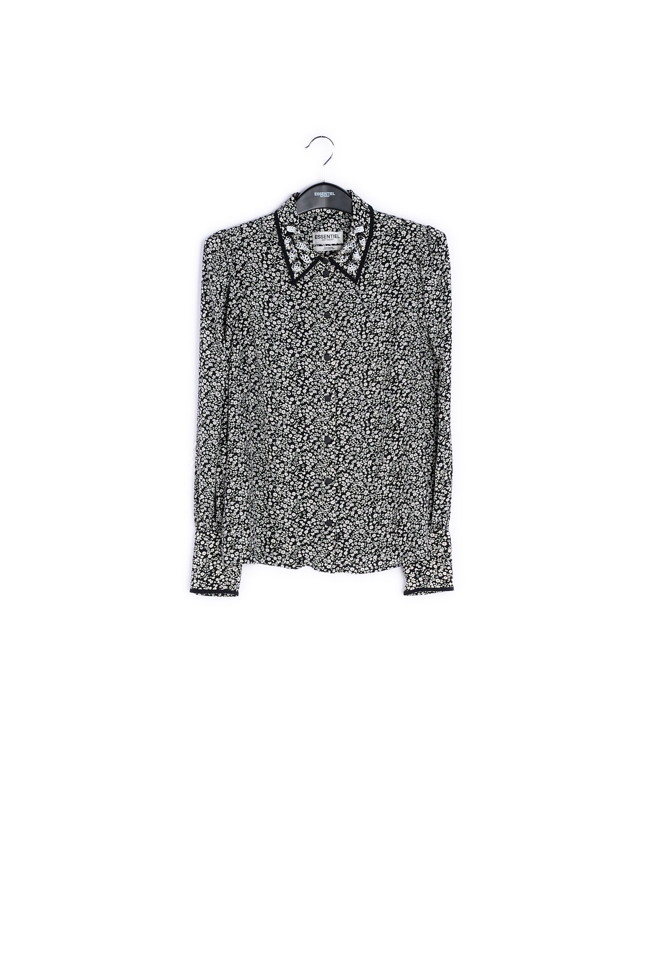 Black and white embellished collar shirt RE—SSENTIEL | Essentiel second hand