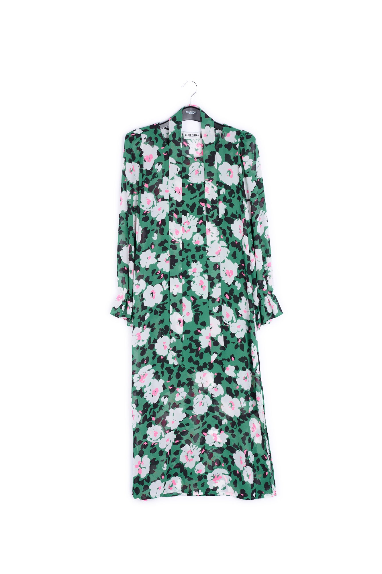 Green floral-print belted midi dress RE—SSENTIEL | Essentiel second hand