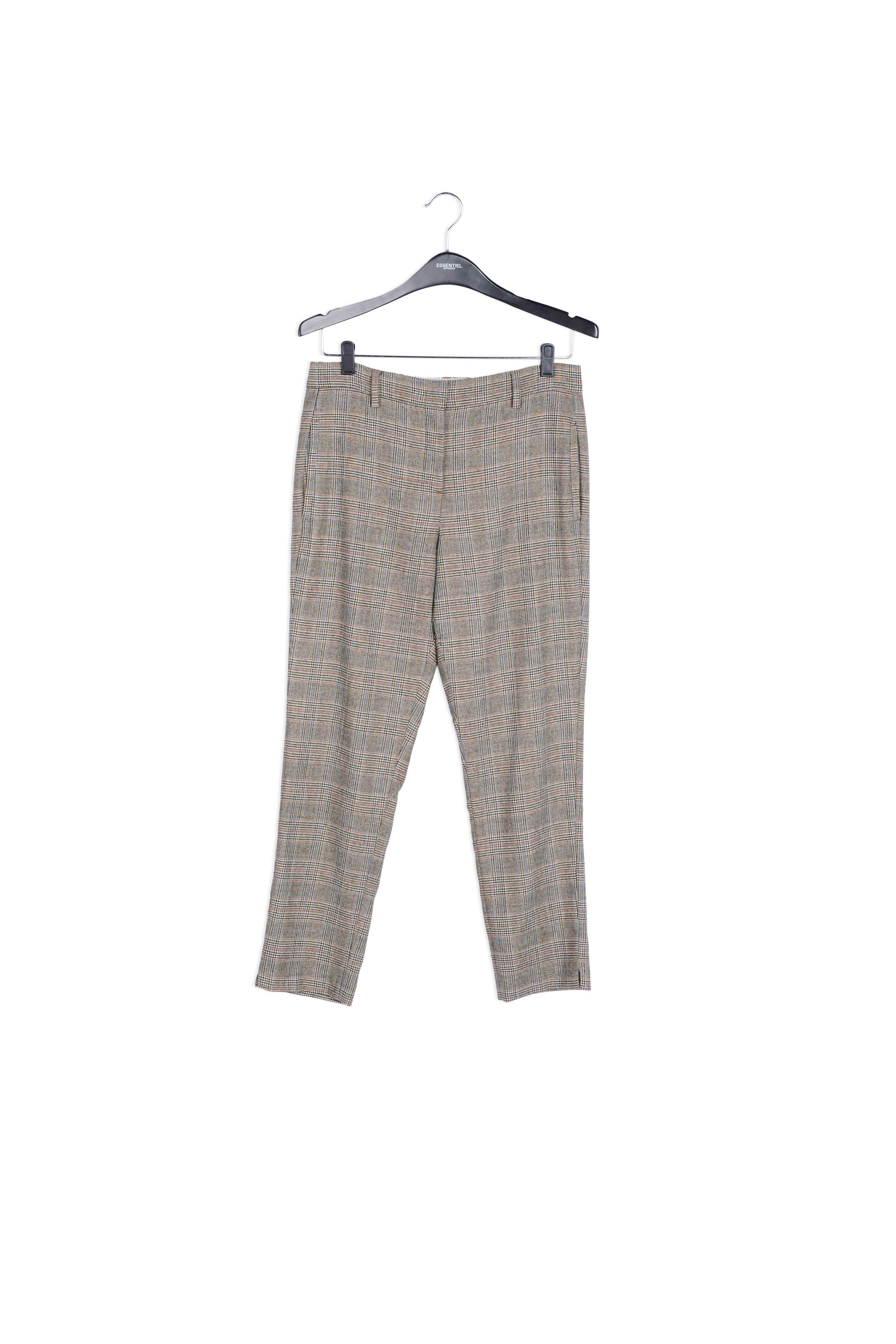 Light grey dress trousers with checks RE—SSENTIEL | Essentiel second hand