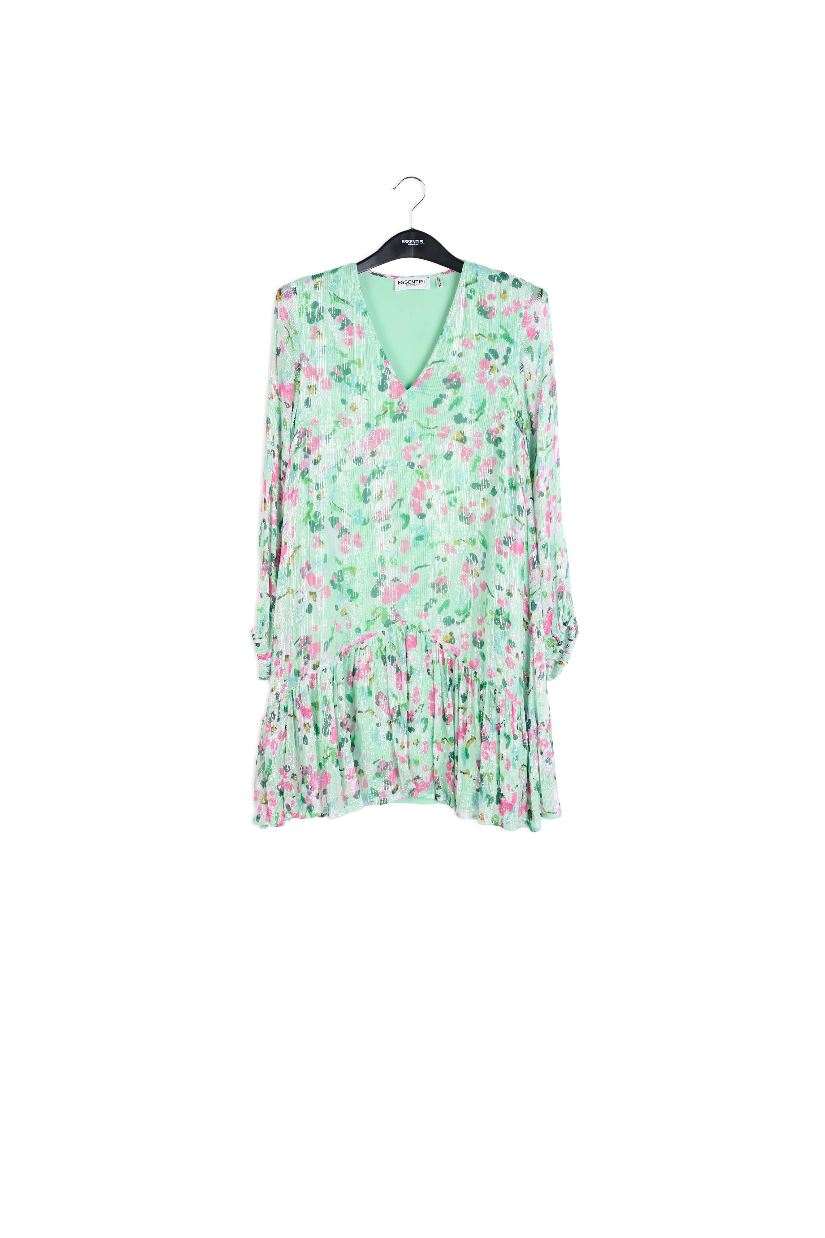 Mint green floral-print a-line dress RE—SSENTIEL | Essentiel second hand
