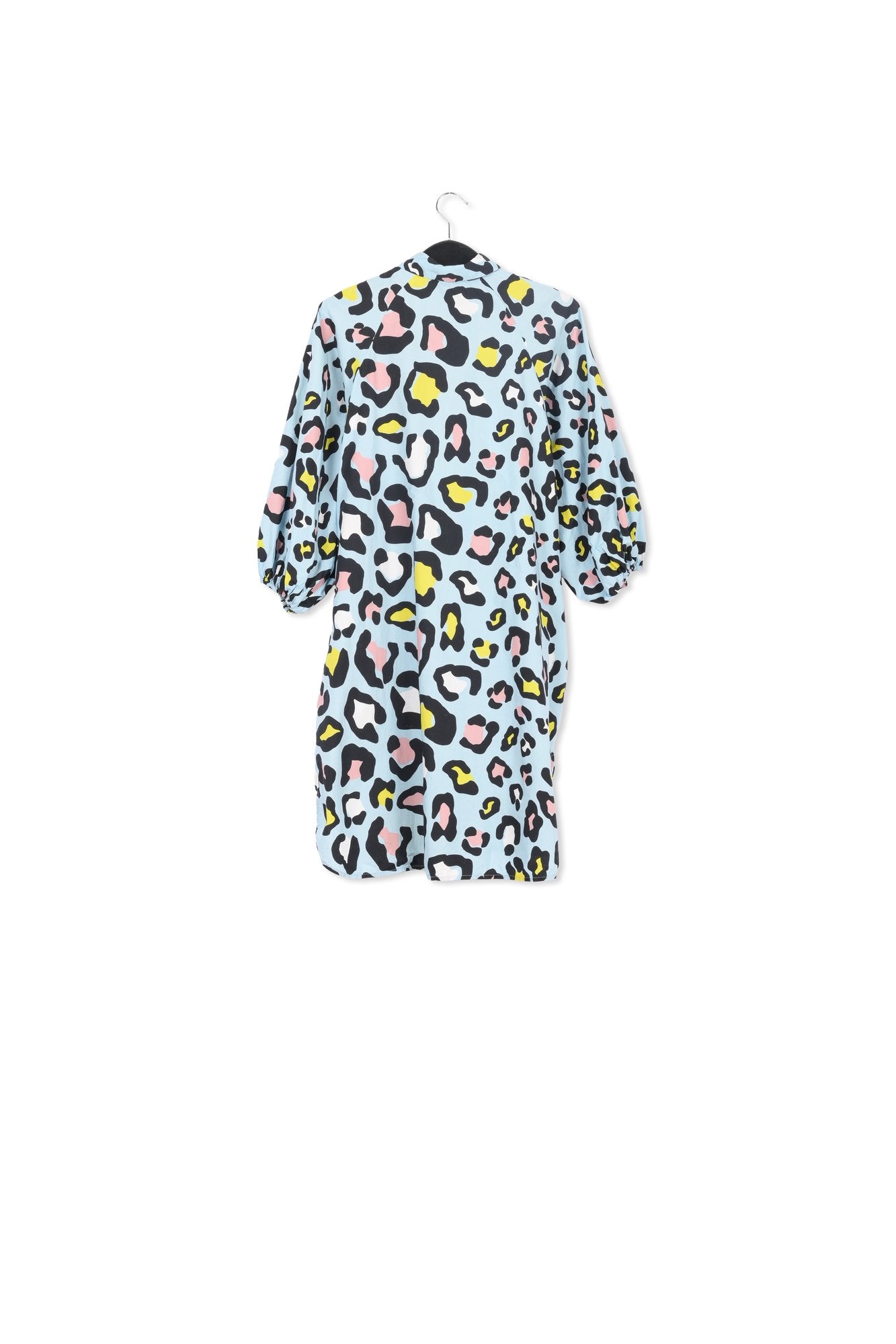 Light blue leopard-print shirt dress RE—SSENTIEL | Essentiel second hand