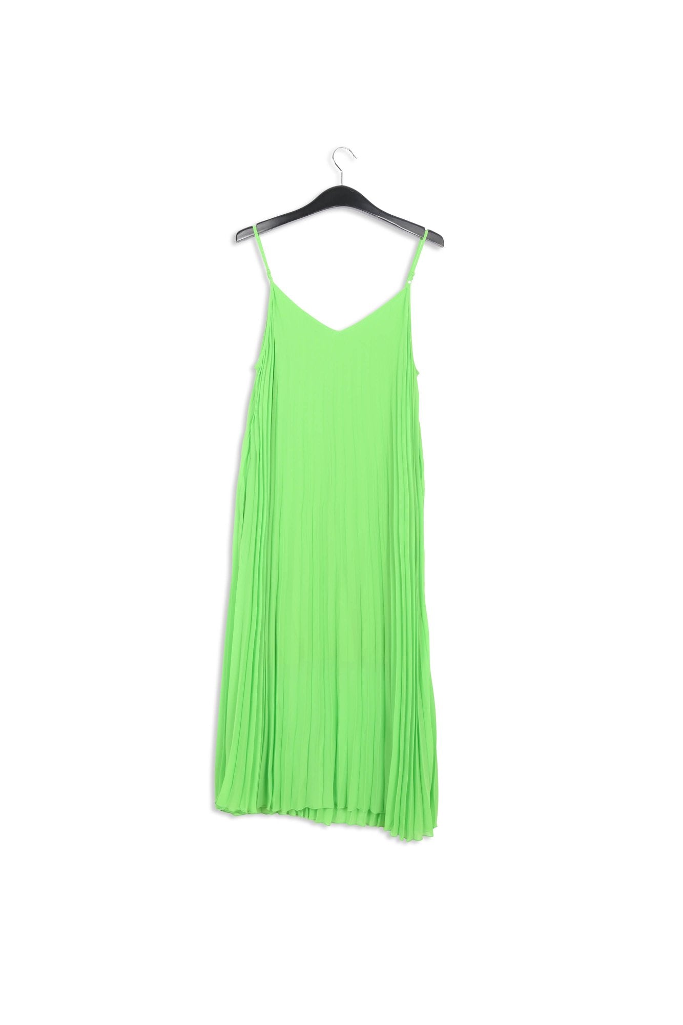 Bright green plissé midi-length dress RE—SSENTIEL | Essentiel second hand