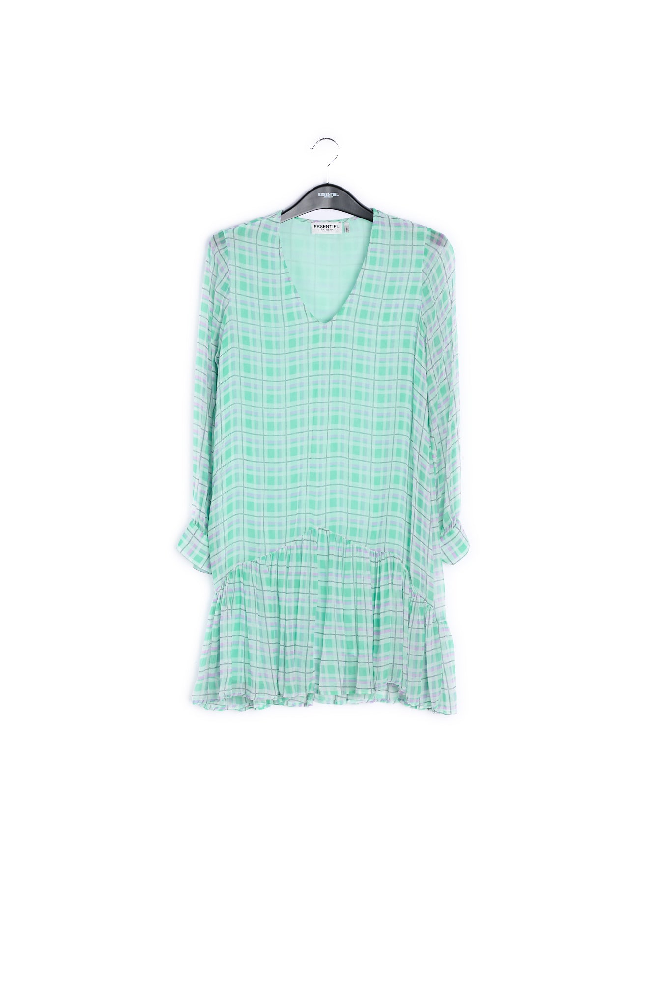 Green and lilac check mini dress RE—SSENTIEL | Essentiel second hand