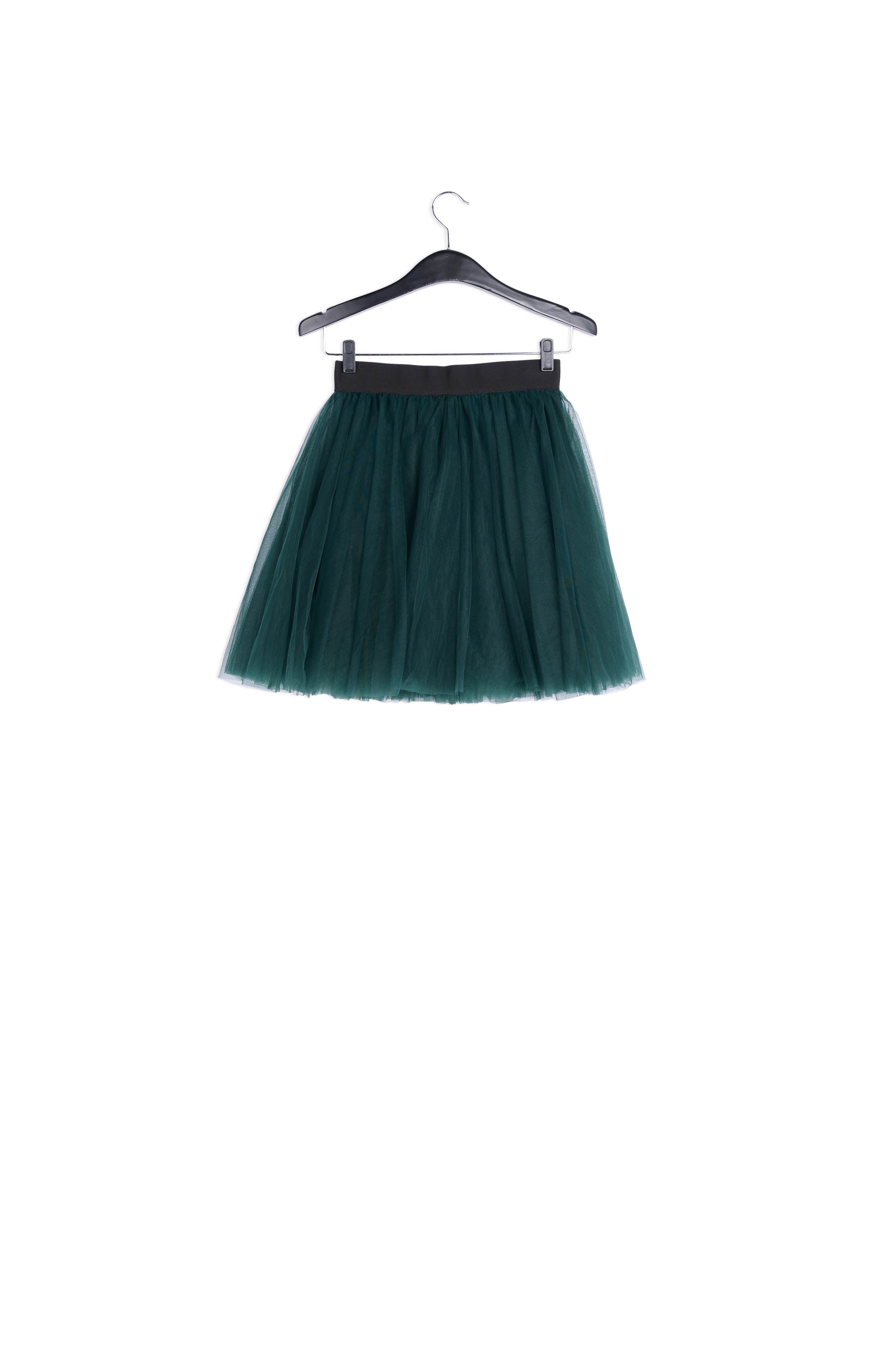 Dark green tulle mini skirt RE—SSENTIEL | Essentiel second hand