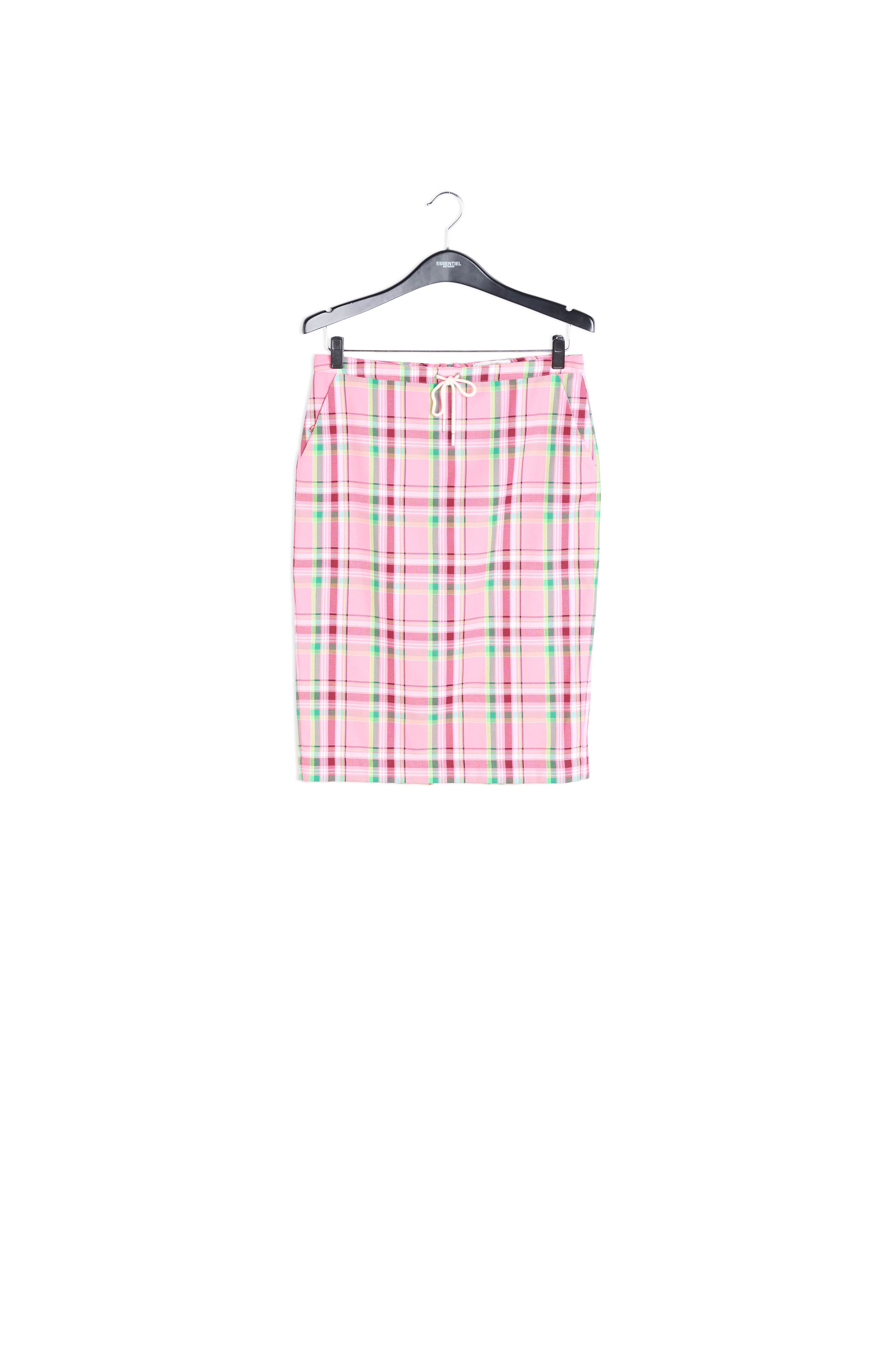Pink plaid straight skirt RE—SSENTIEL | Essentiel second hand