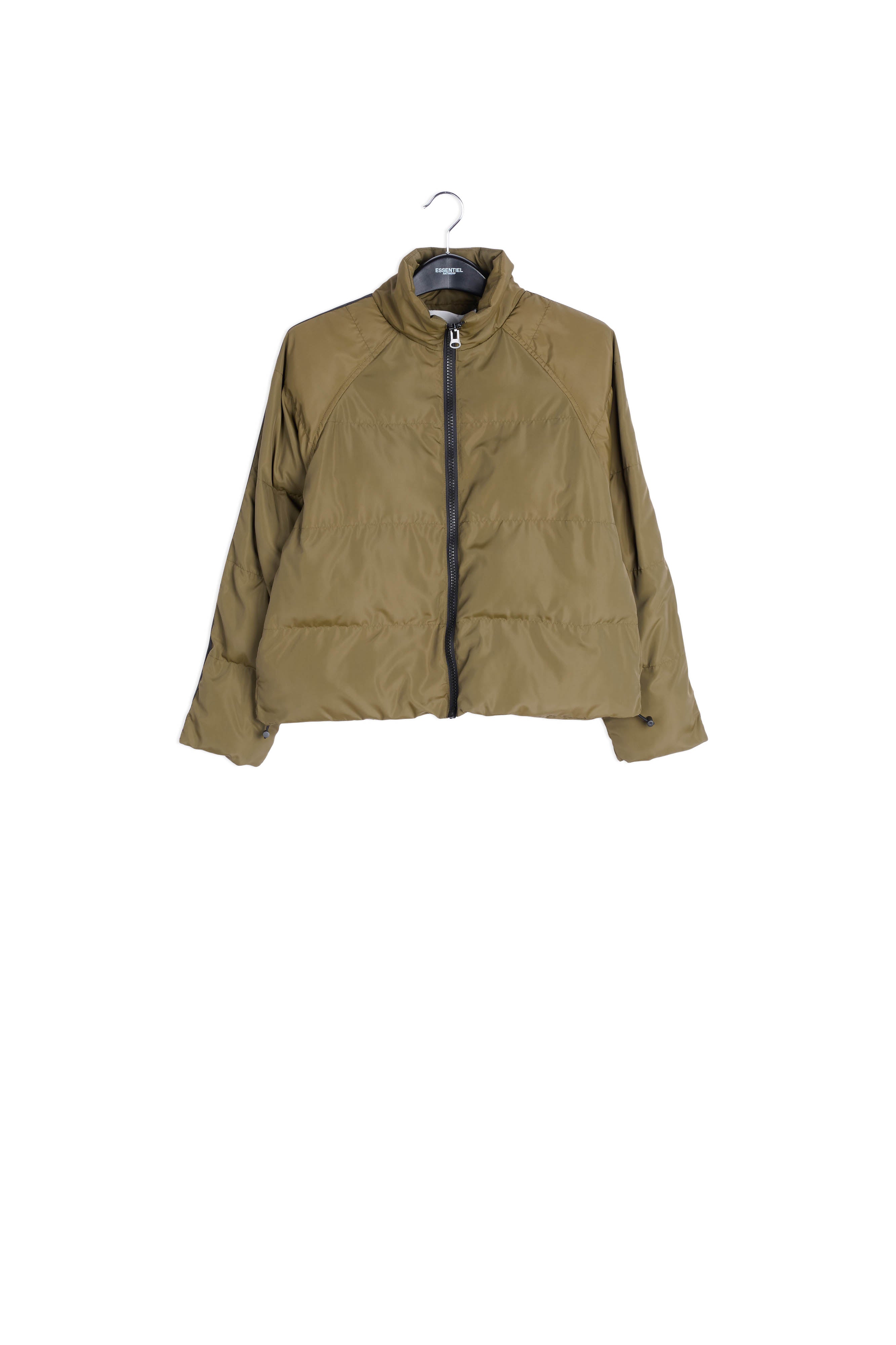 Army green quilted down jacket RE—SSENTIEL | Essentiel second hand