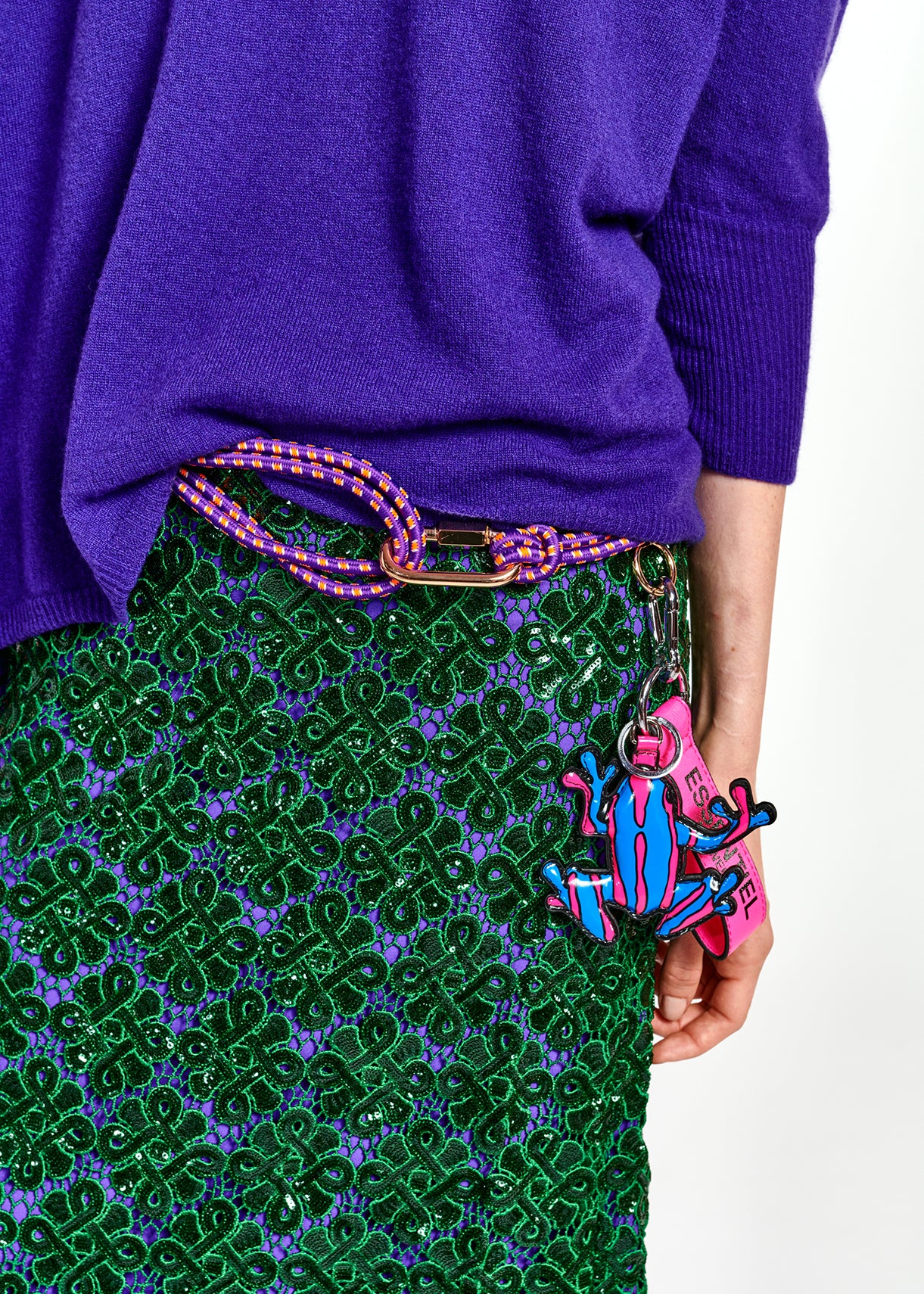 Purple oversized cashmere blend knitted top RE—SSENTIEL | Essentiel second hand