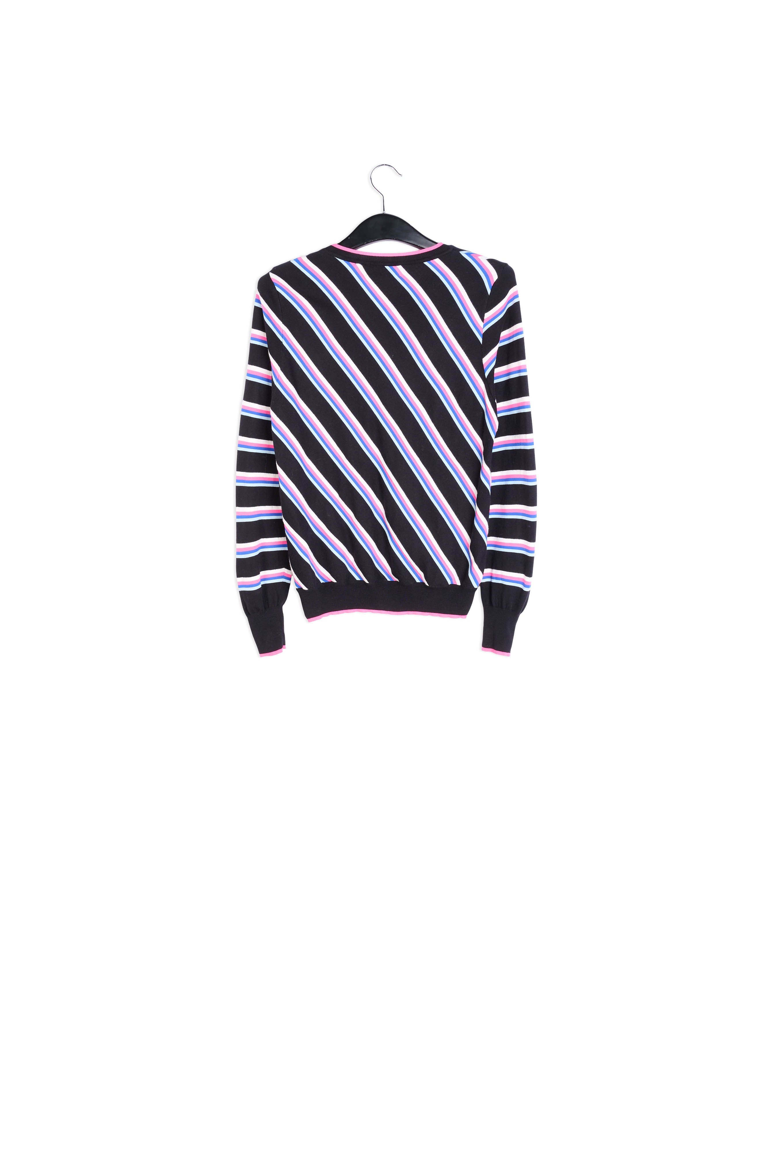 Black sweater with neon stripes RE—SSENTIEL | Essentiel second hand
