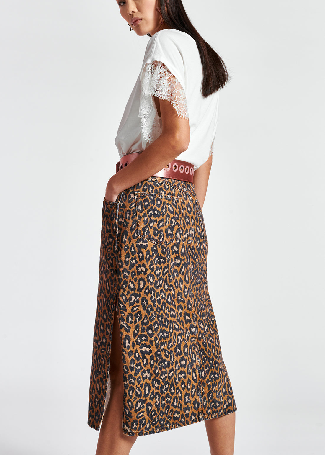 Off-white organic cotton T-shirt with lace RE—SSENTIEL | Essentiel second hand