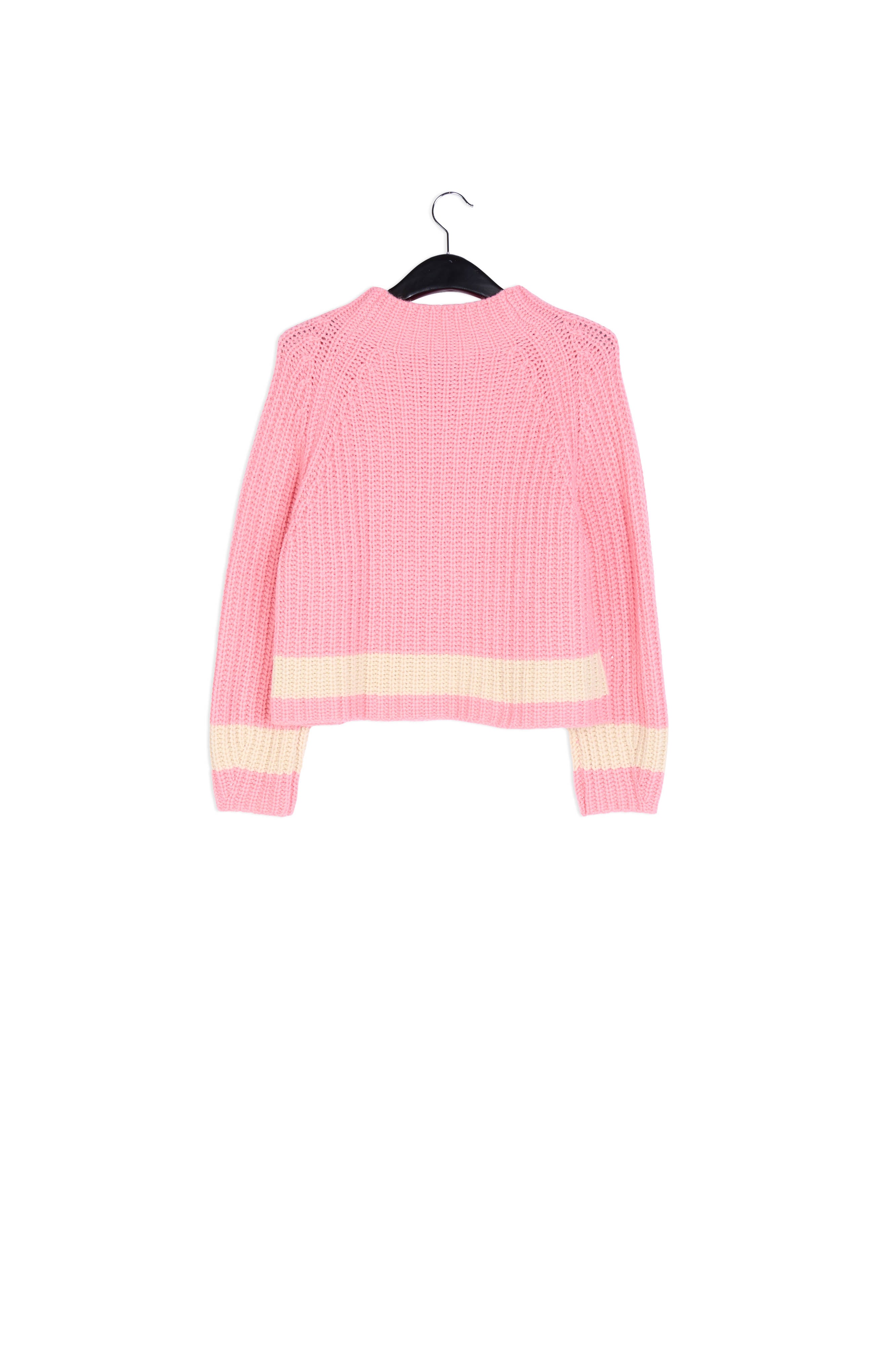Pink ribbed wool-blend sweater RE—SSENTIEL | Essentiel second hand