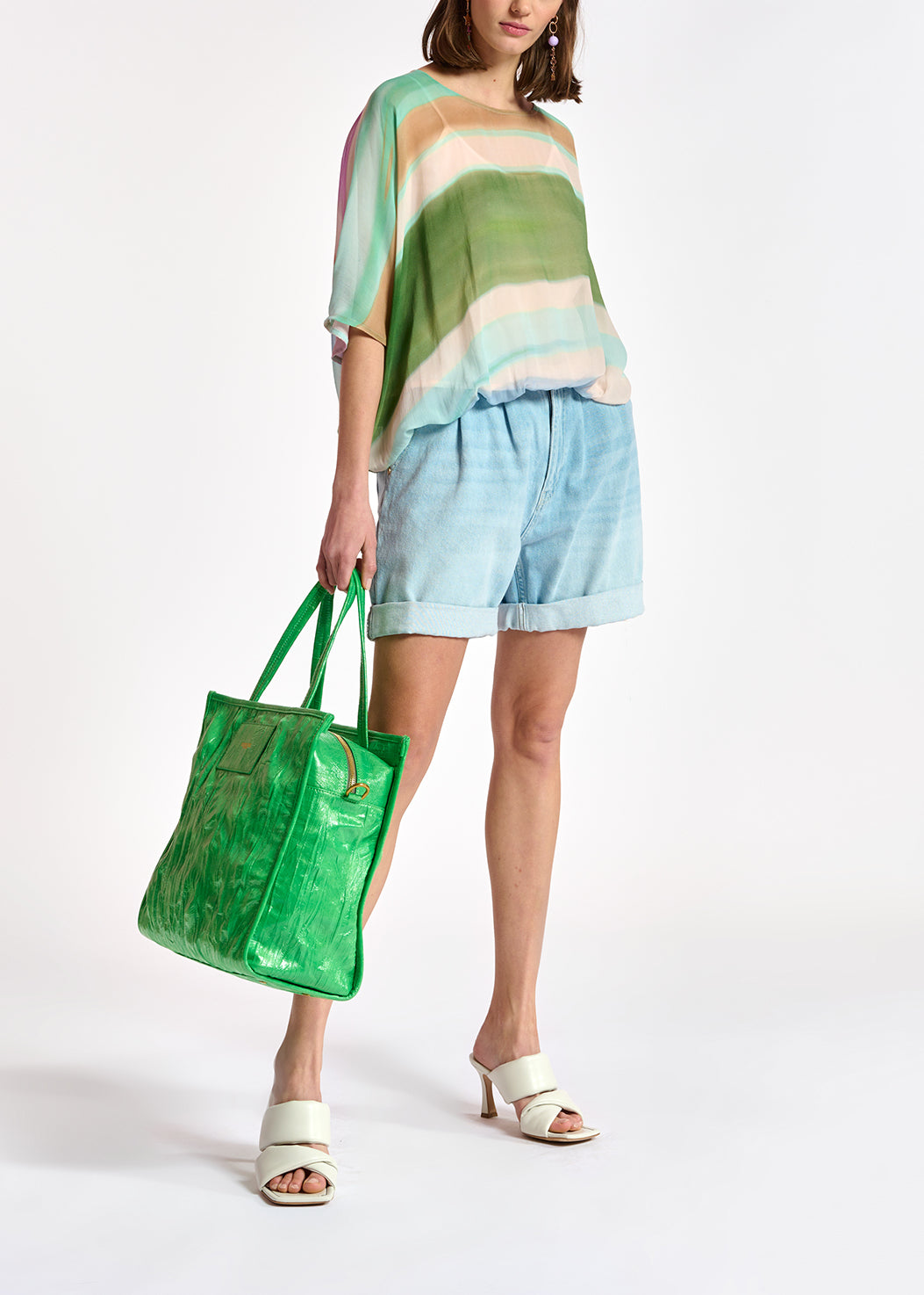 Multicolor voluminous sheer top RE—SSENTIEL | Essentiel second hand