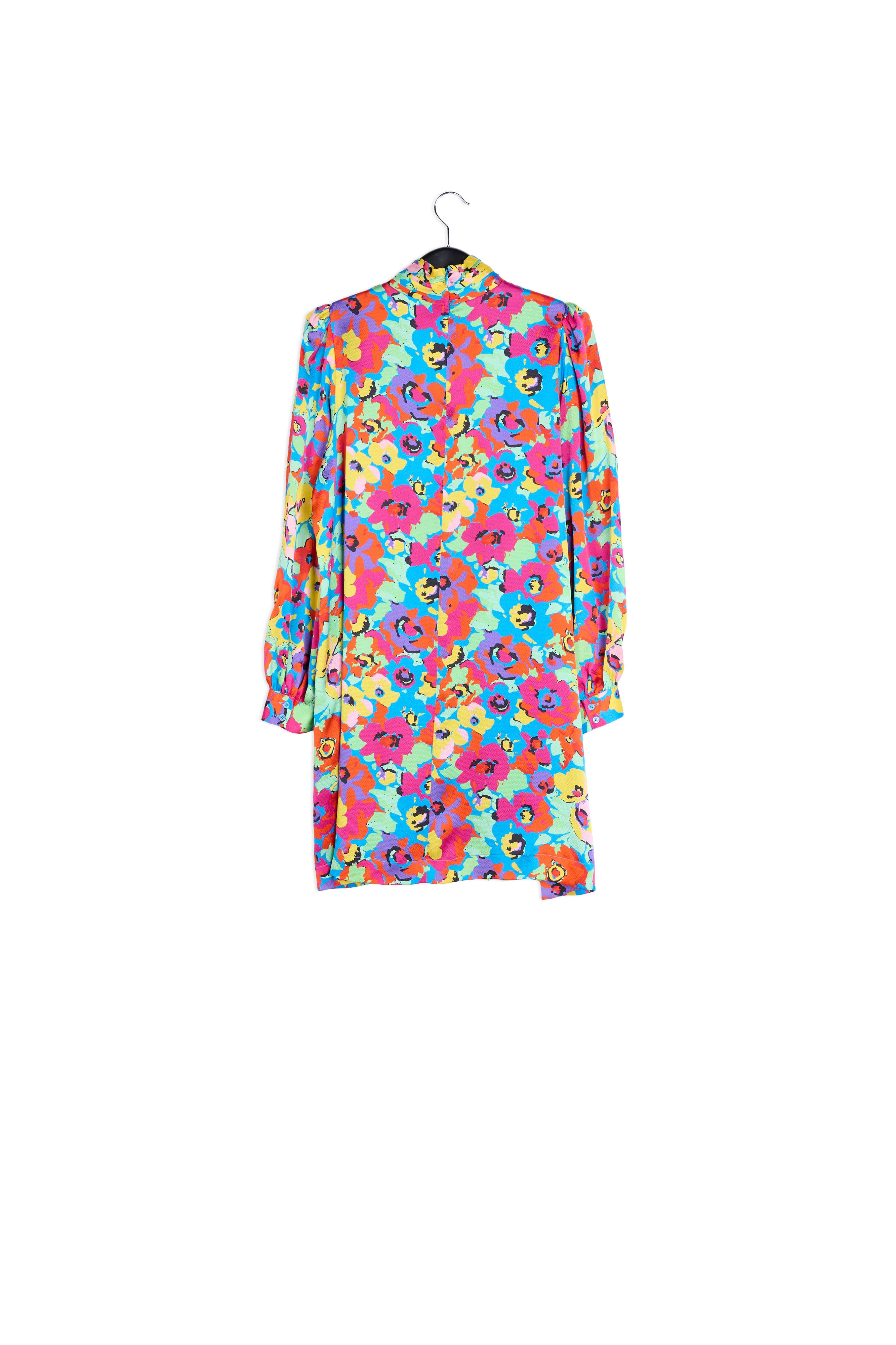 Turquoise multi floral silk mini dress RE—SSENTIEL | Essentiel second hand