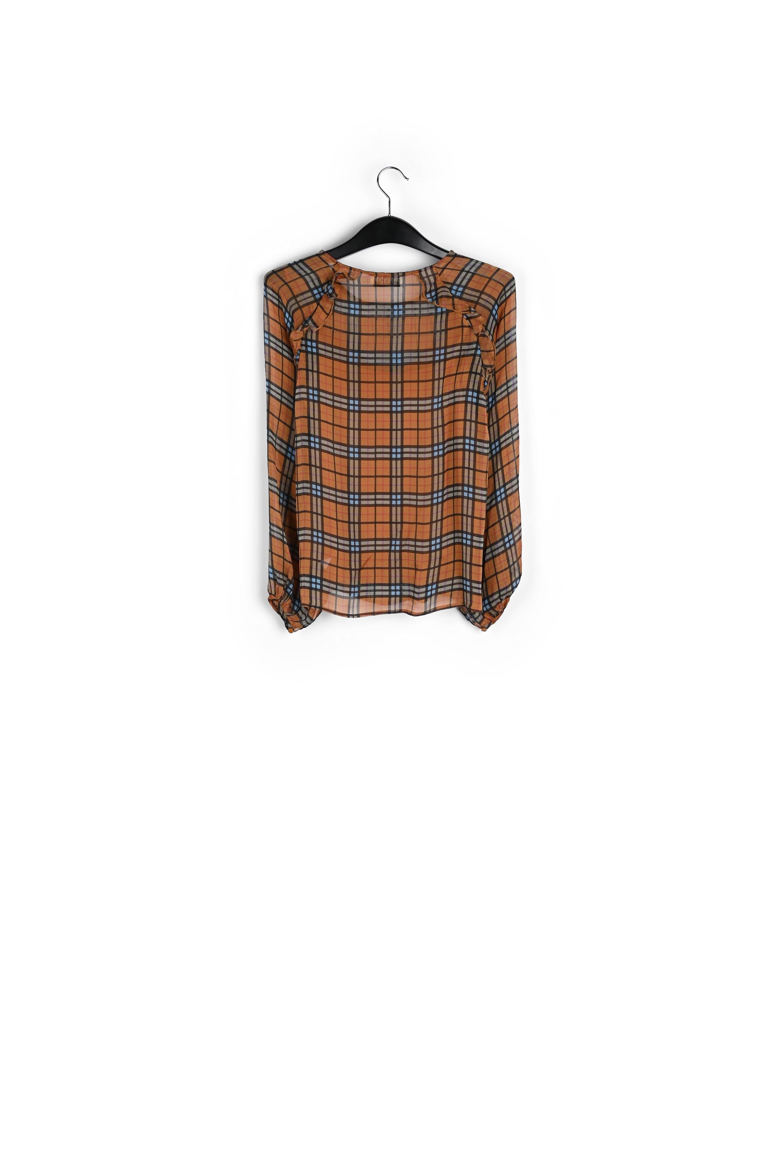 Orange check silk blouse RE—SSENTIEL | Essentiel second hand
