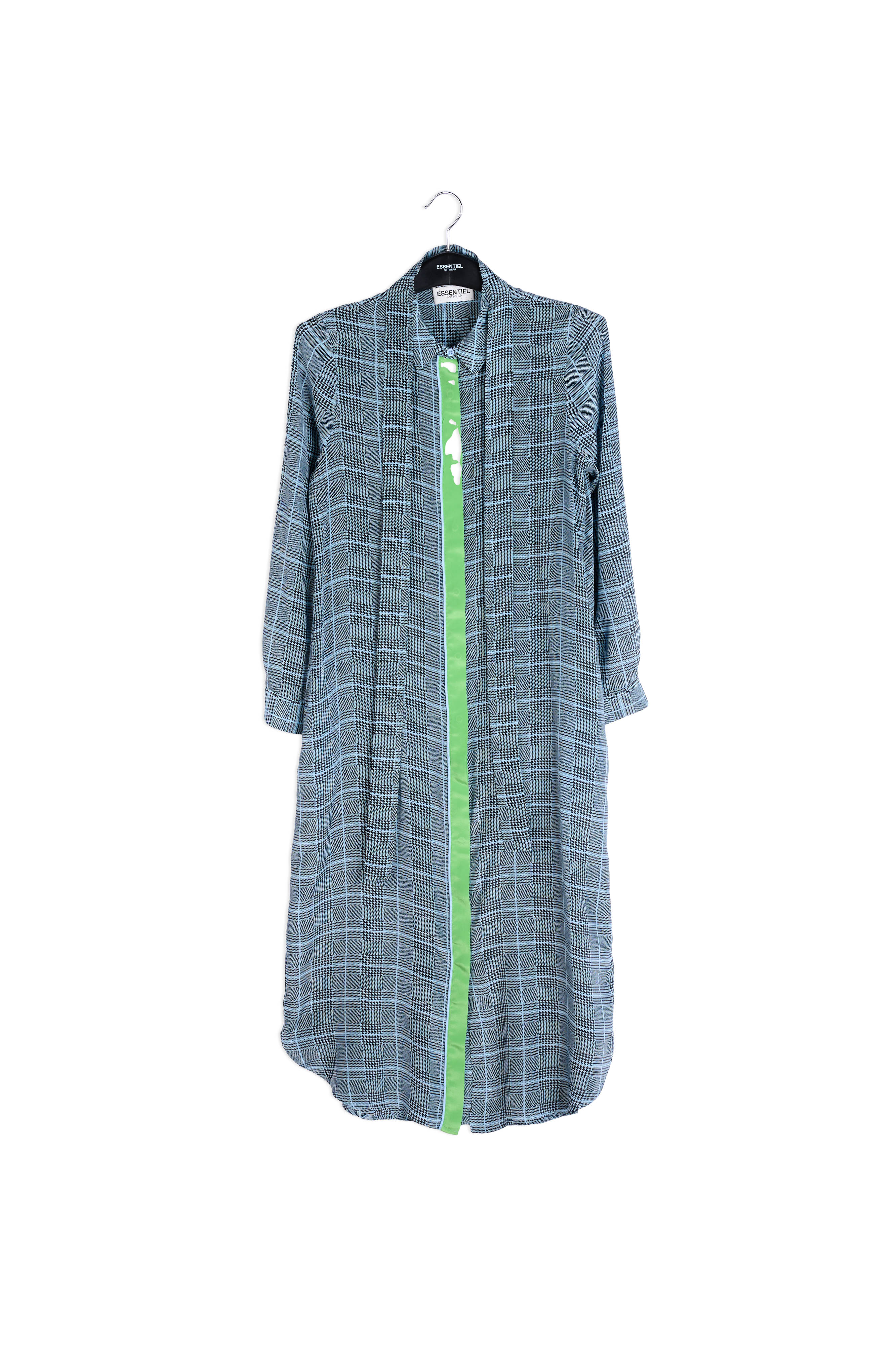 Large check silk shirt dress RE—SSENTIEL | Essentiel second hand