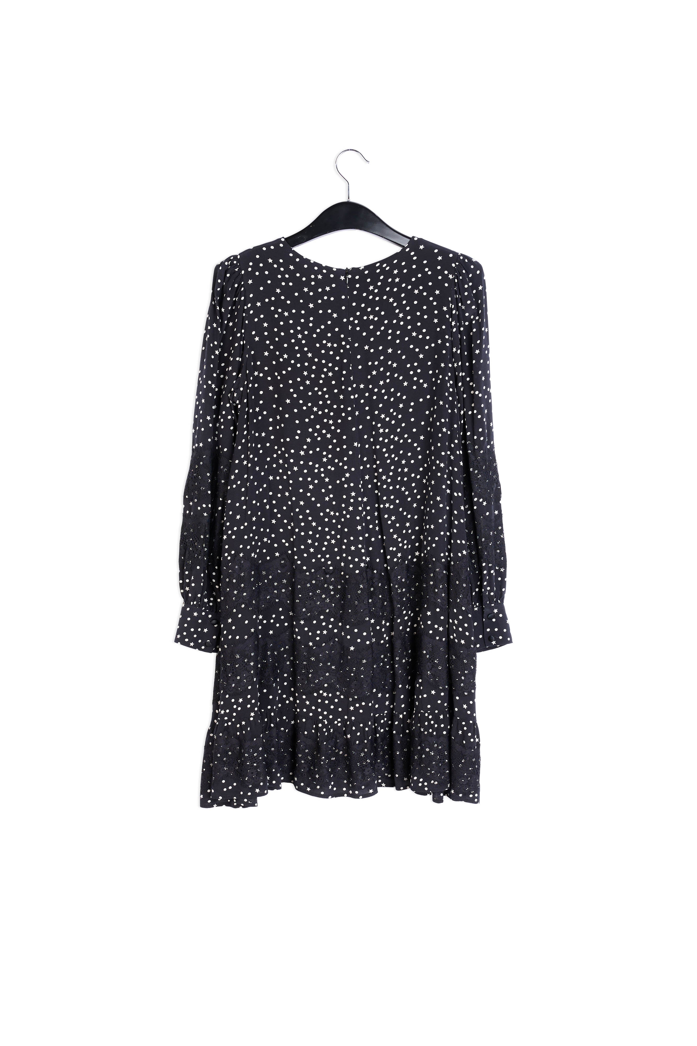 Black lace-trimmed mini dress RE—SSENTIEL | Essentiel second hand