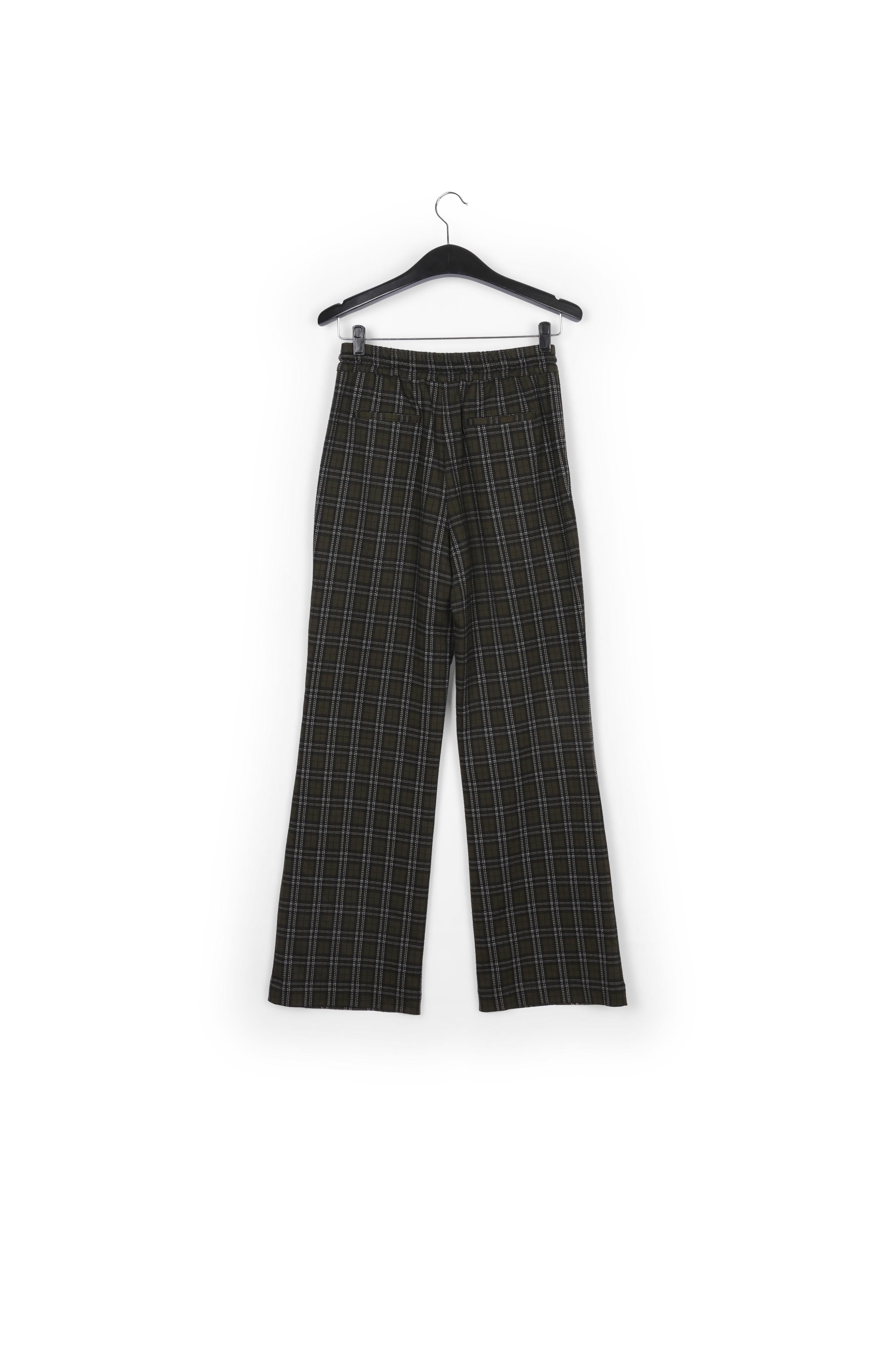 Pantalon kaki à carreaux RE—SSENTIEL | Essentiel second hand