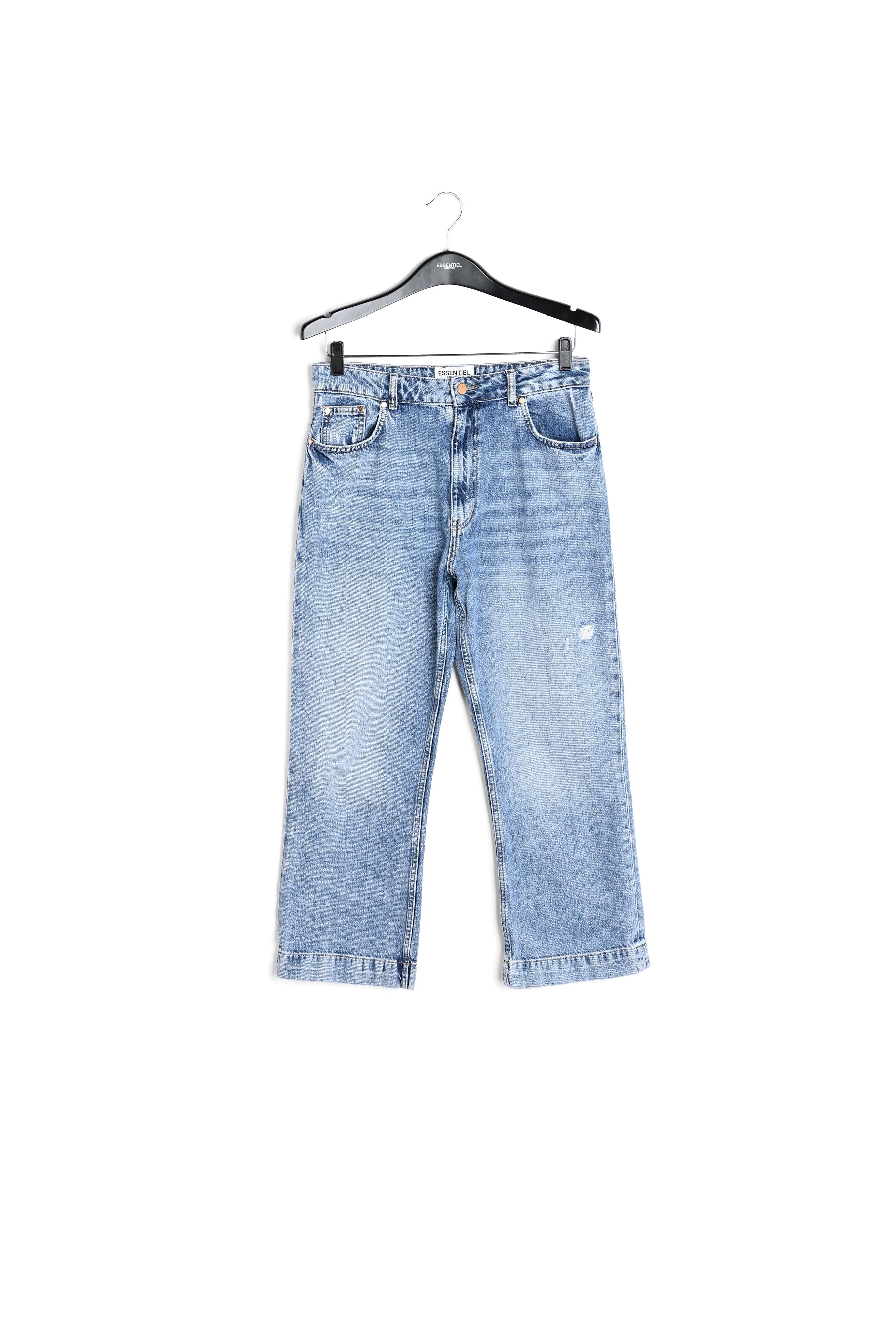 Blue cropped high-rise flared jeans RE—SSENTIEL | Essentiel second hand