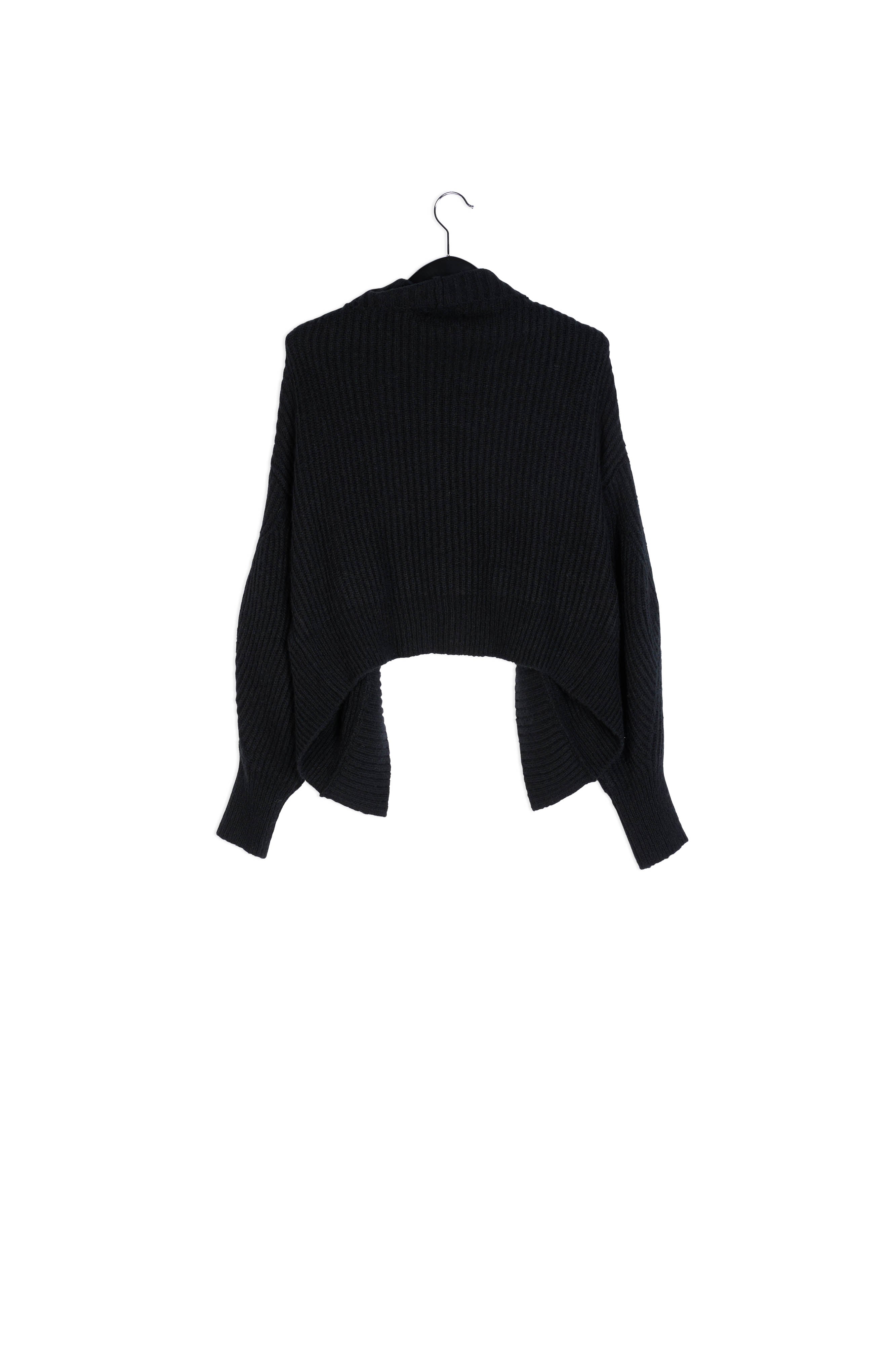 Cardigan noir ouvert en tricot léger RE—SSENTIEL | Essentiel second hand