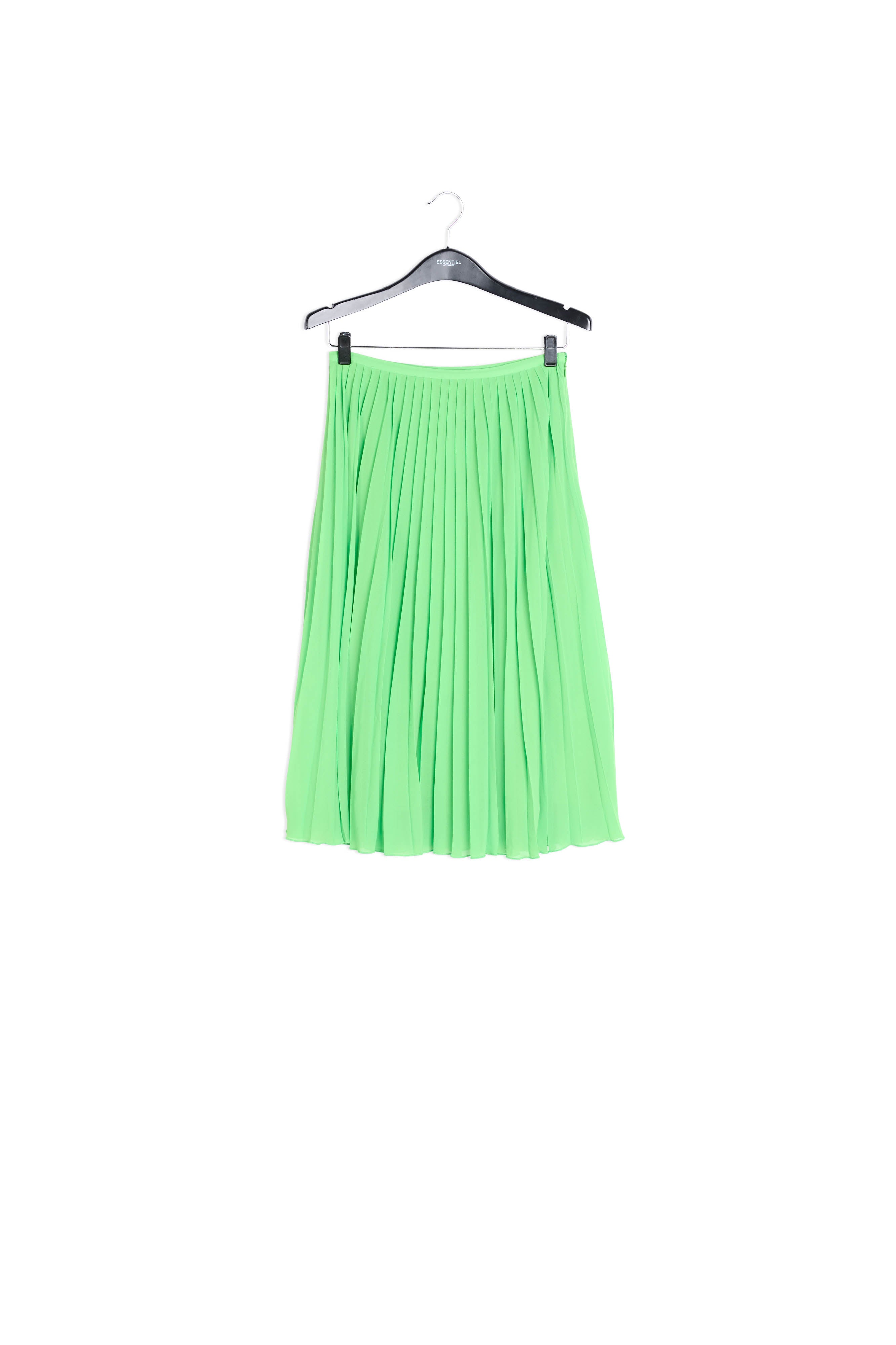 Bright green plissé midi skirt RE—SSENTIEL | Essentiel second hand