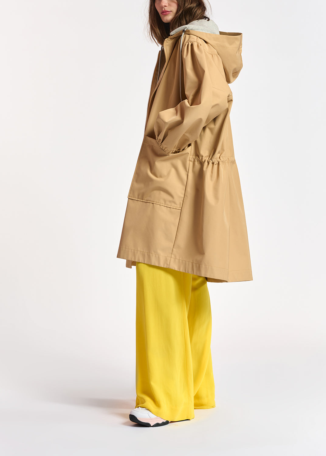Beige hooded raincoat RE—SSENTIEL | Essentiel second hand