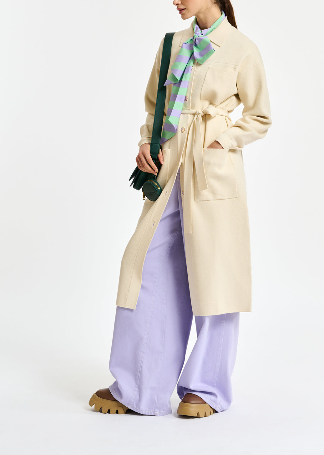 Cardigan blanc cassé avec ceinture RE—SSENTIEL | Essentiel second hand