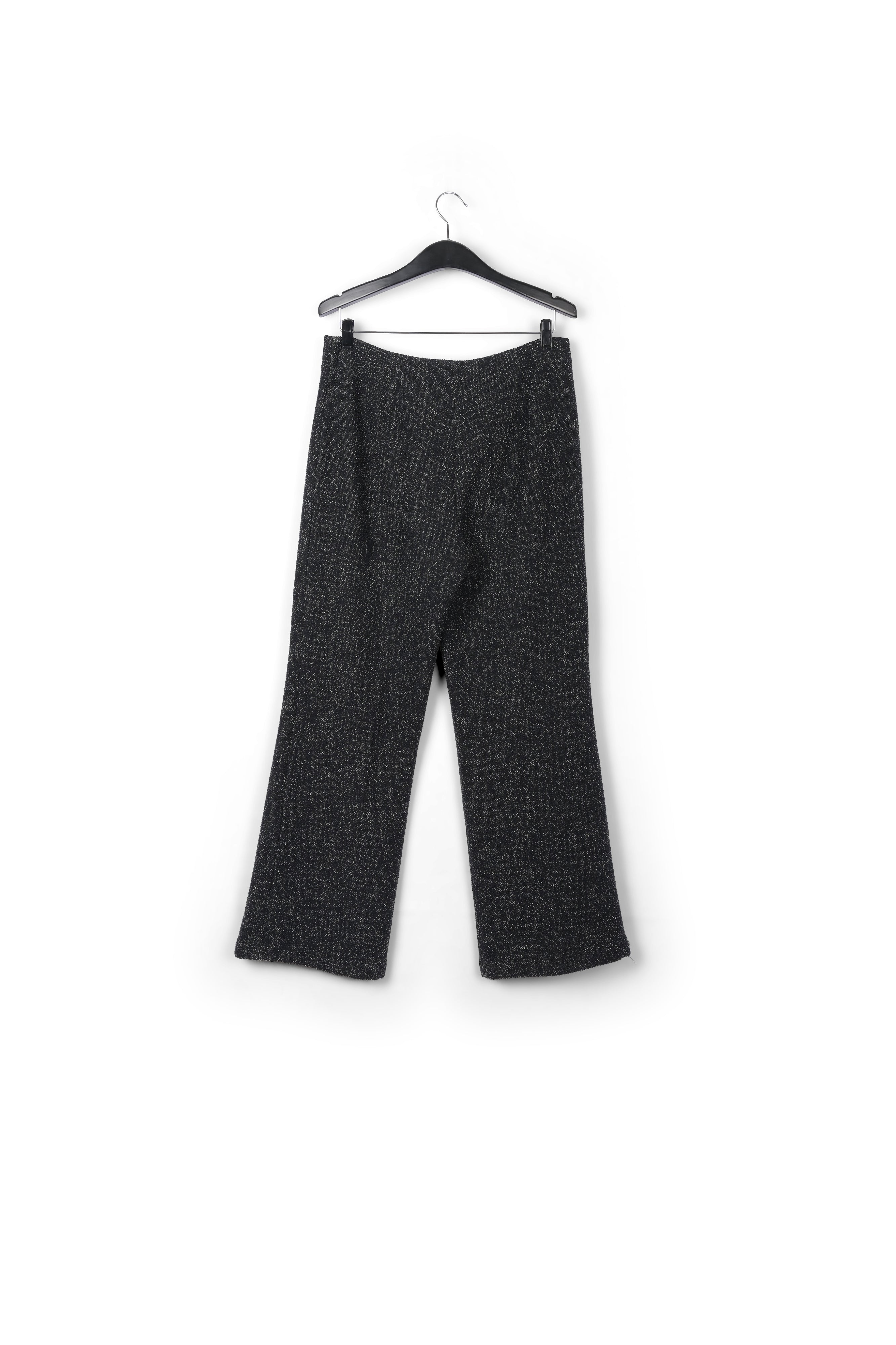 Black wide-leg bouclé pants RE—SSENTIEL | Essentiel second hand
