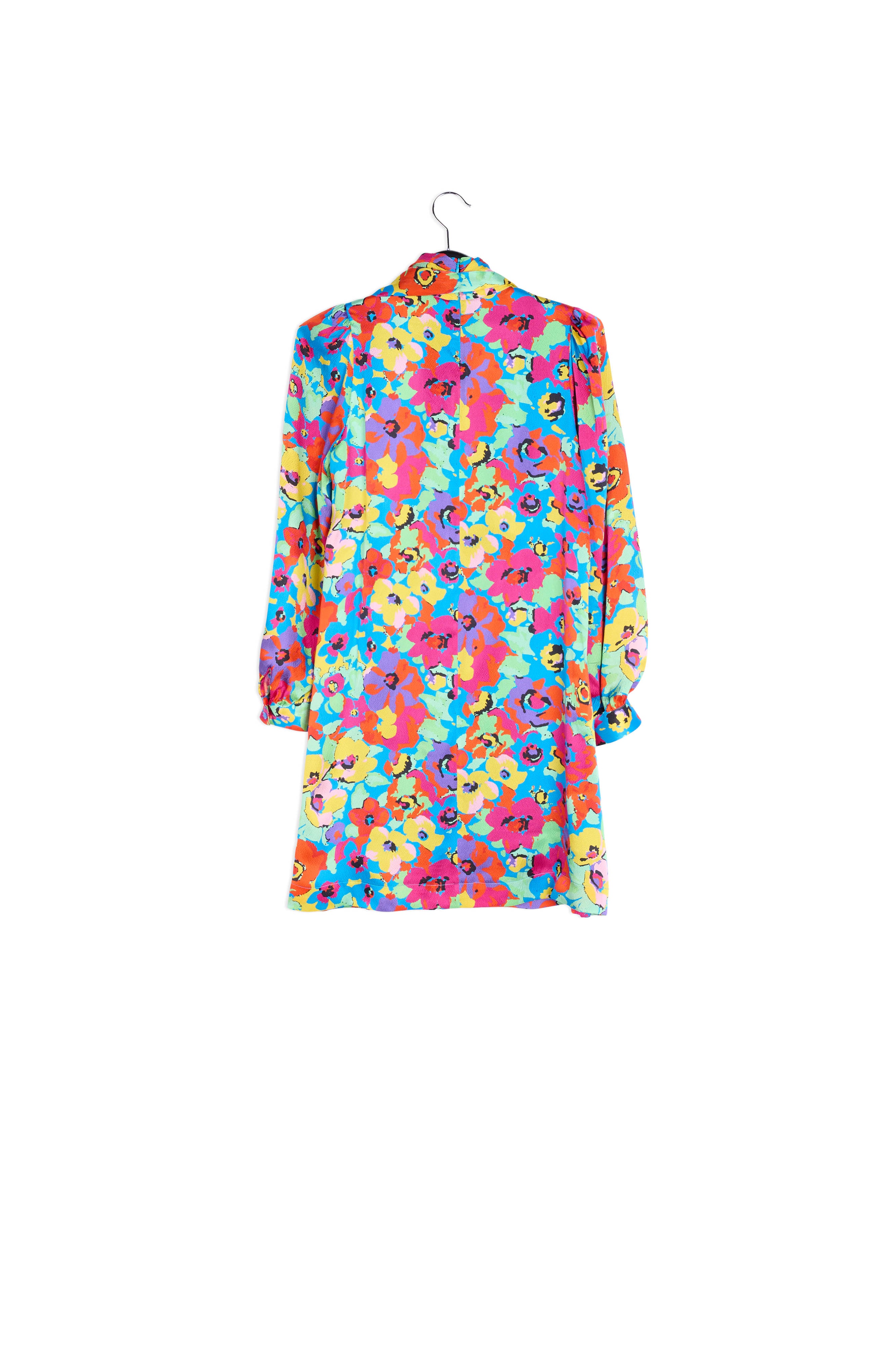 Turquoise multi floral silk mini dress RE—SSENTIEL | Essentiel second hand