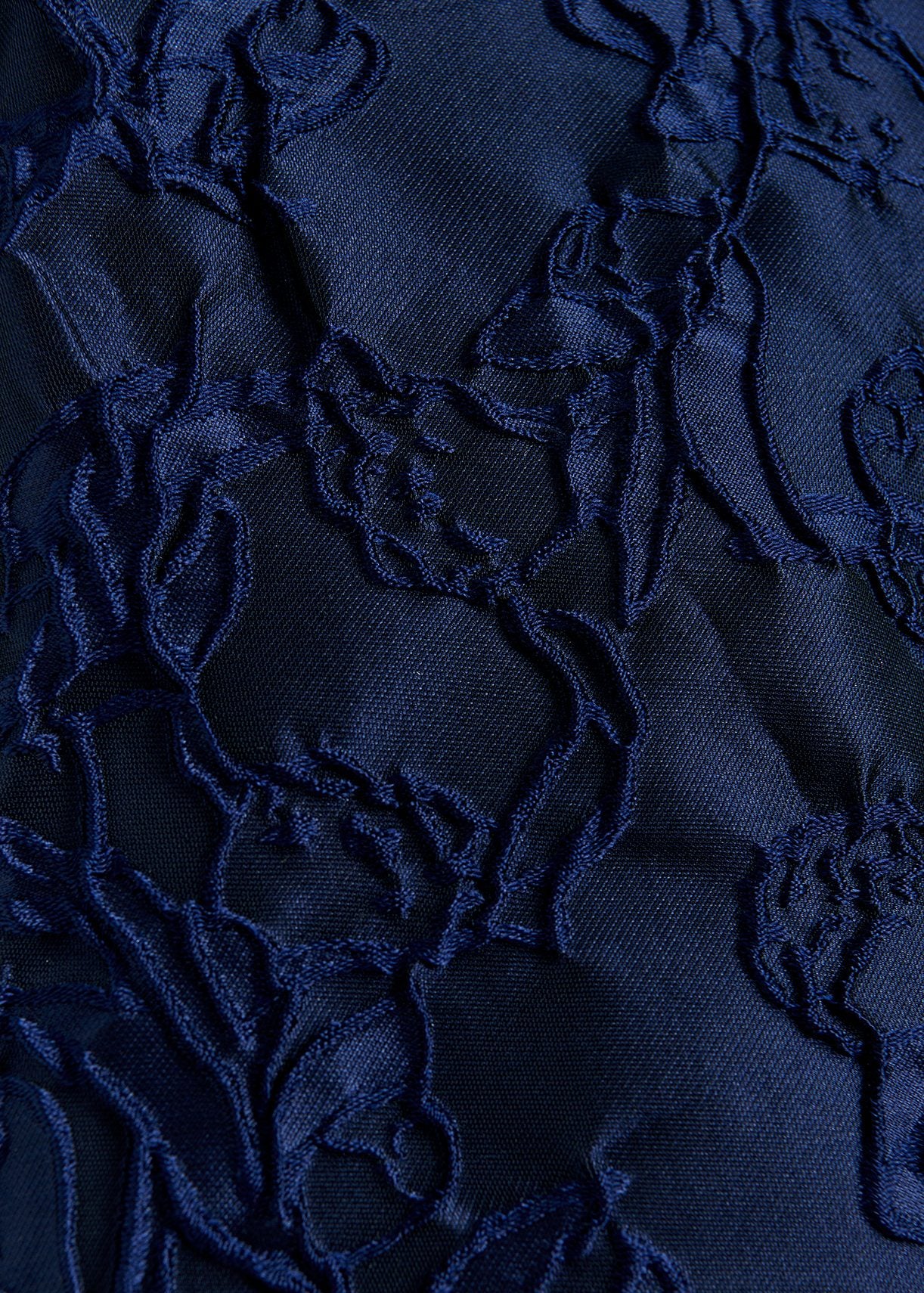 Navy blue jacquard-woven puffy jacket RE—SSENTIEL | Essentiel second hand