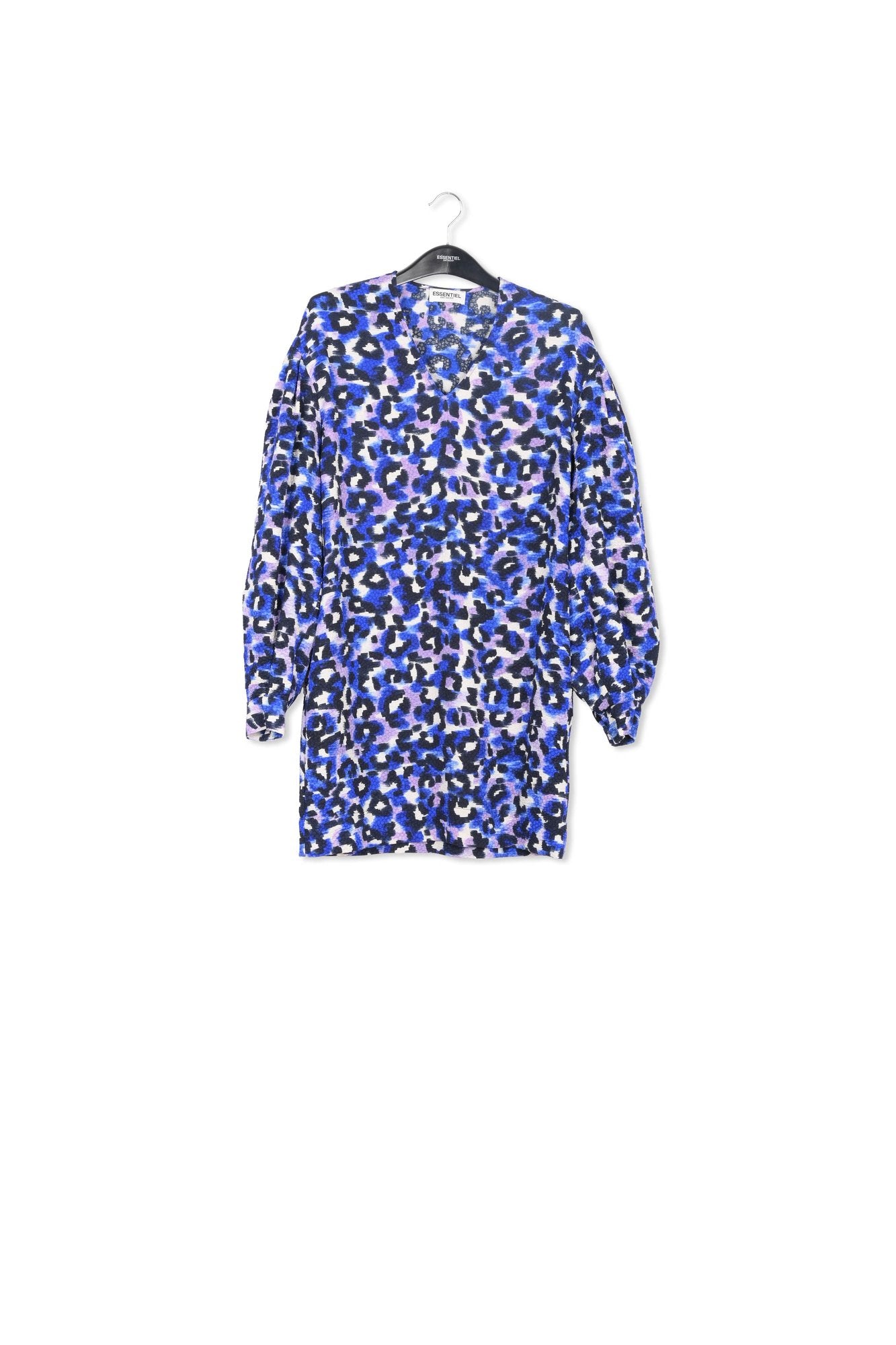 Blue and lilac leopard print mini dress RE—SSENTIEL | Essentiel second hand
