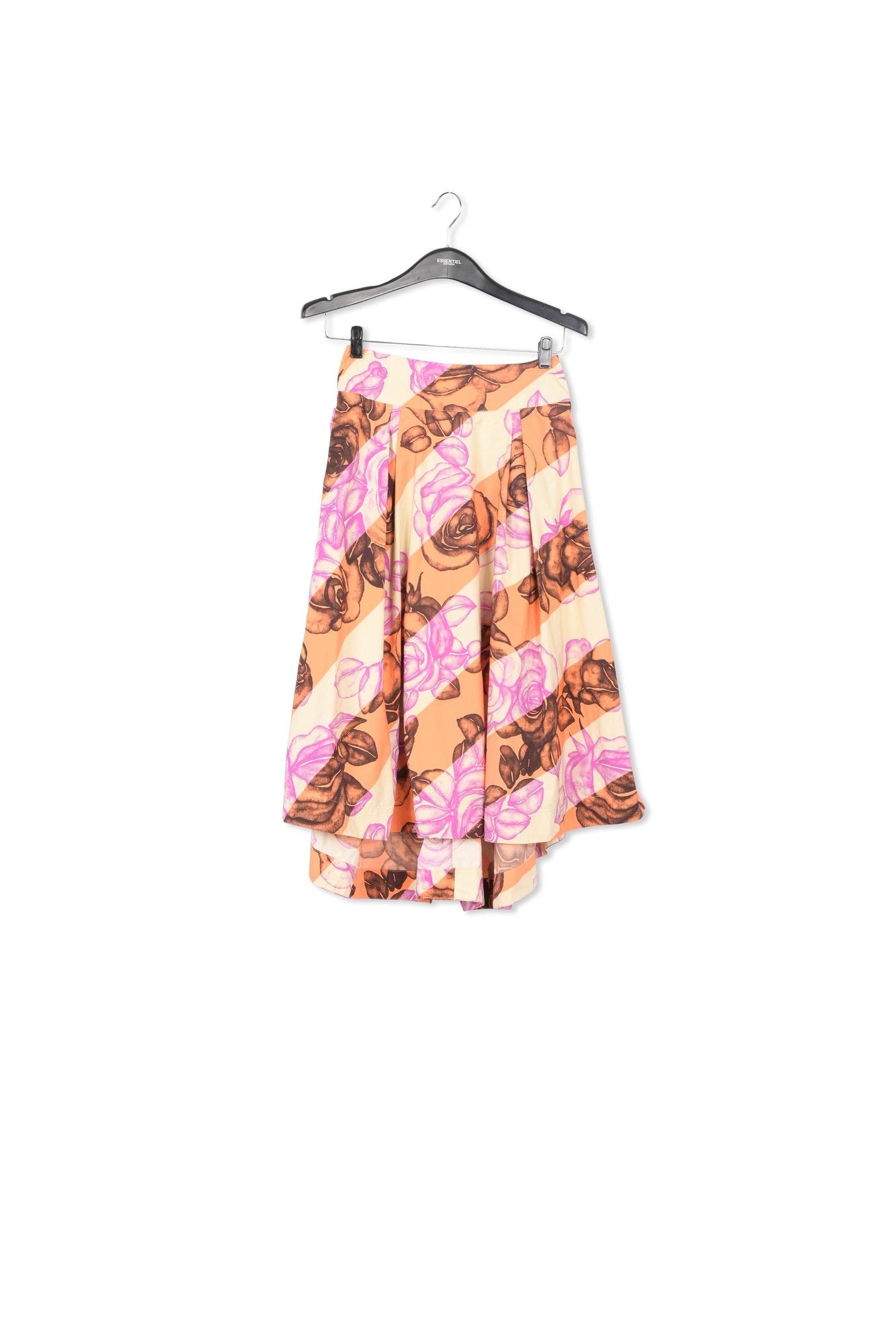 Light yellow, orange and purple pleated midi skirt RE—SSENTIEL | Essentiel second hand