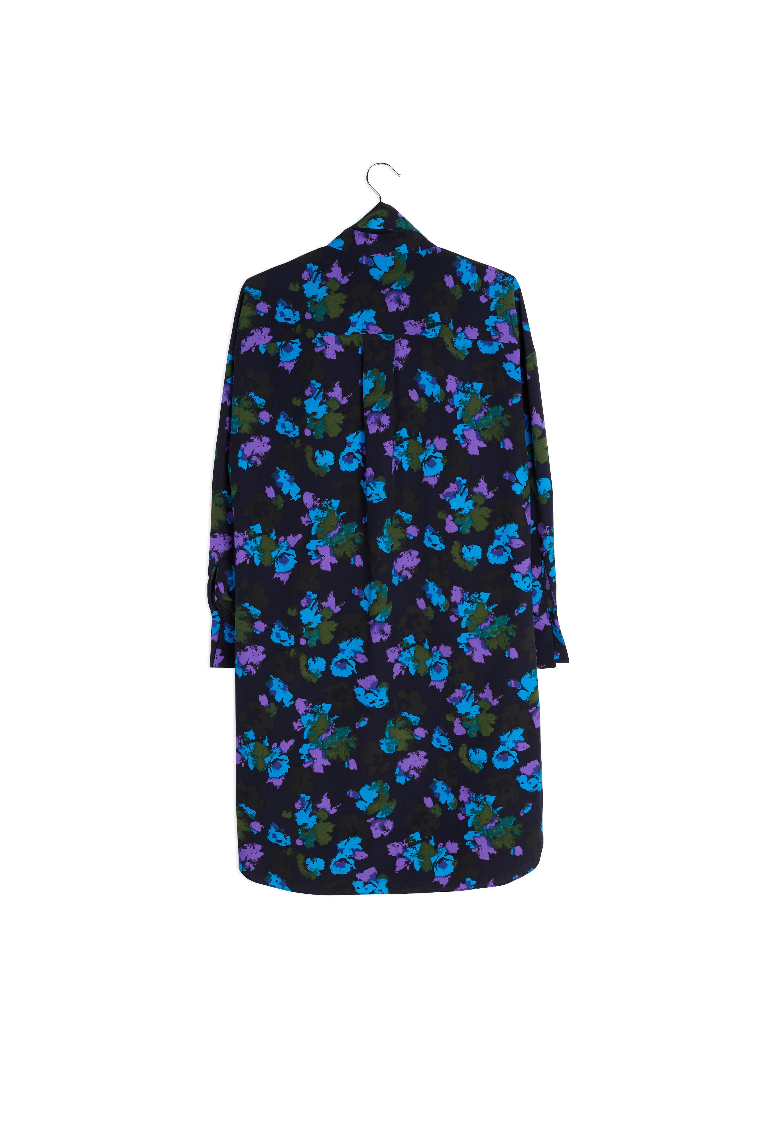 Black and red floral print midi shirt dress RE—SSENTIEL | Essentiel second hand