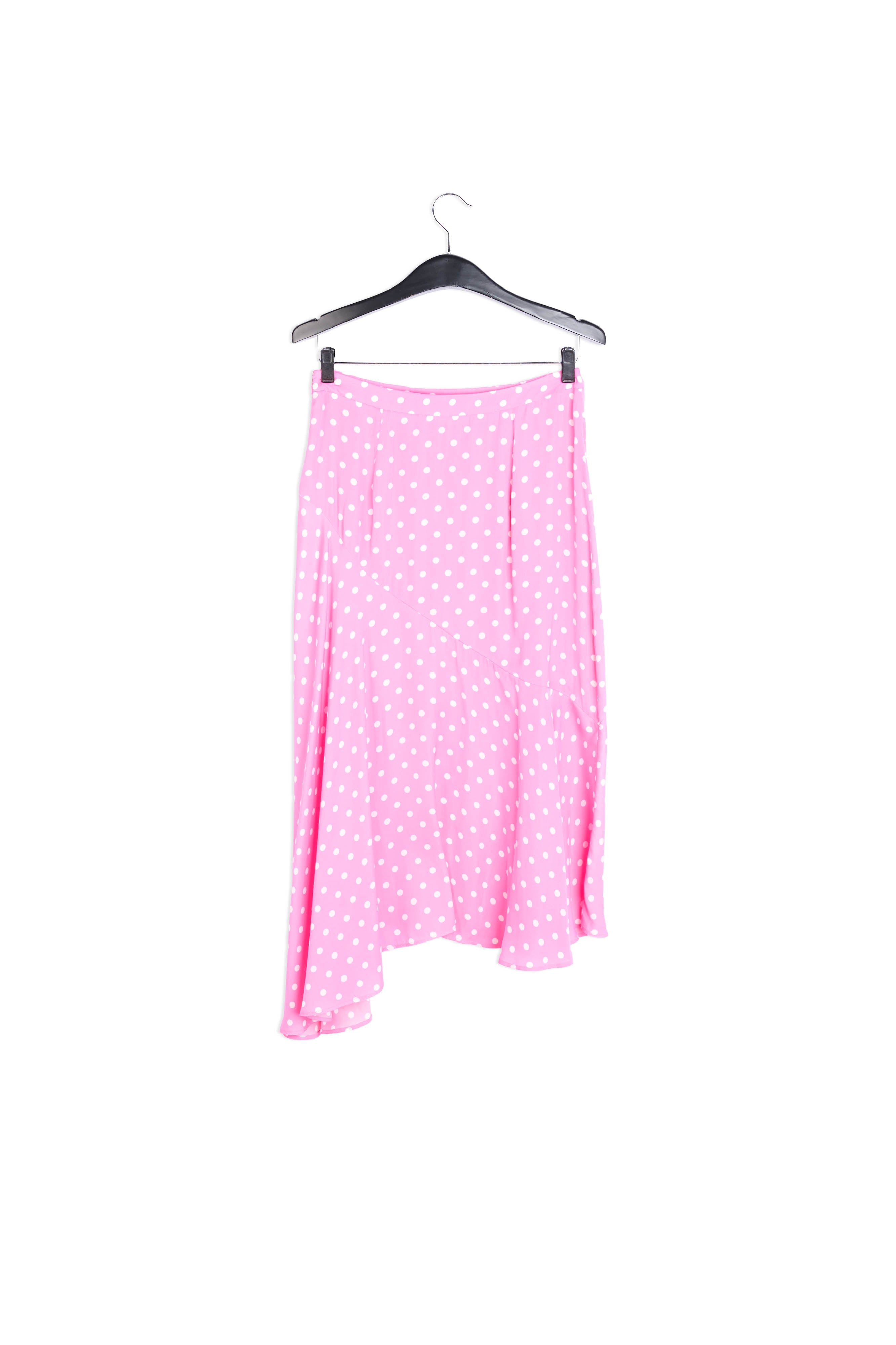 Jupe midi rose fluo à pois RE—SSENTIEL | Essentiel second hand