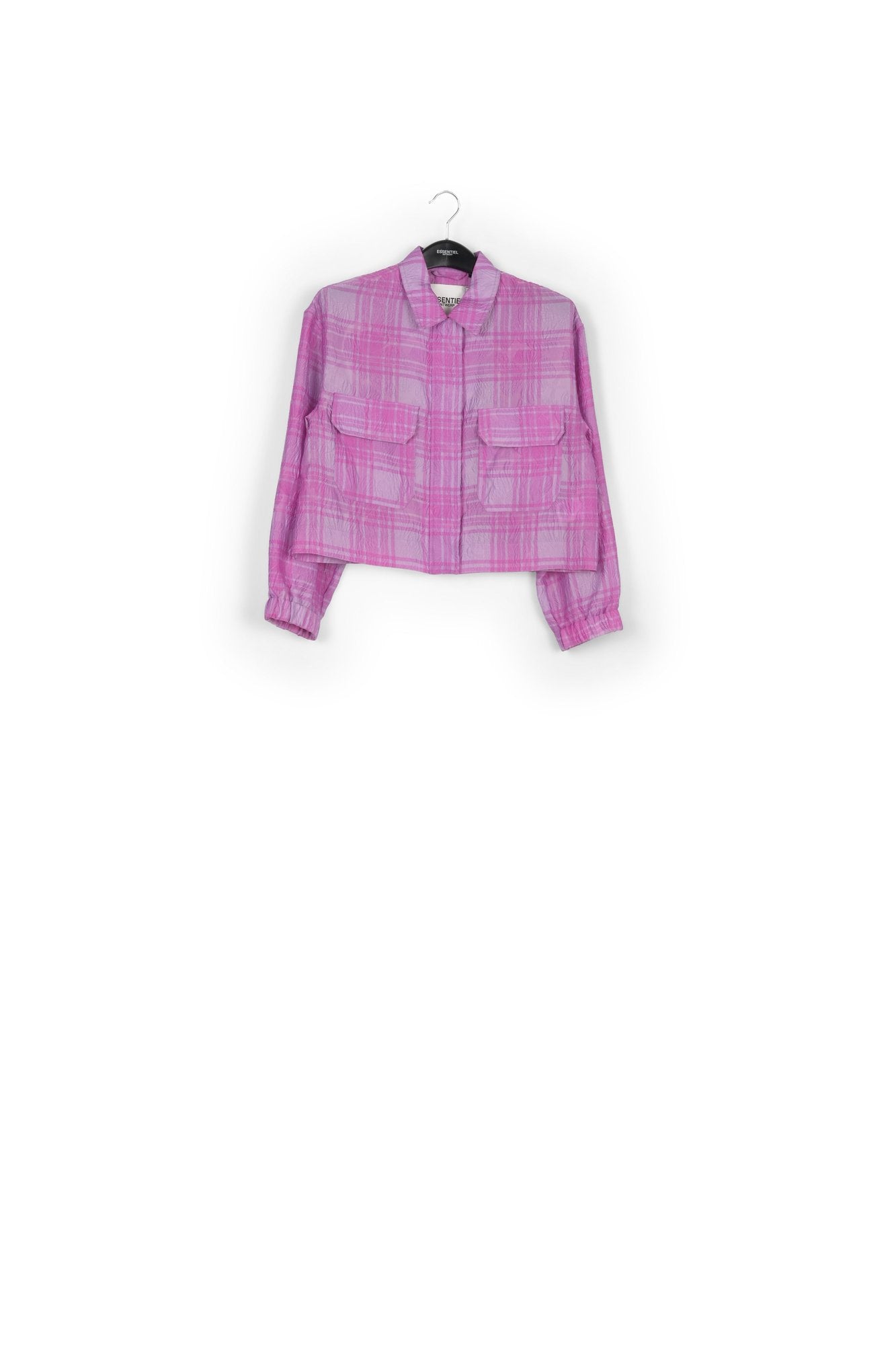Lilac and purple checked cropped jacket RE—SSENTIEL | Essentiel second hand