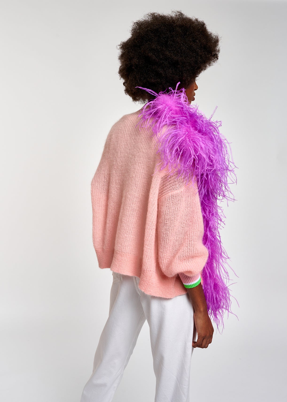 Light pink kid mohair cardigan RE—SSENTIEL | Essentiel second hand