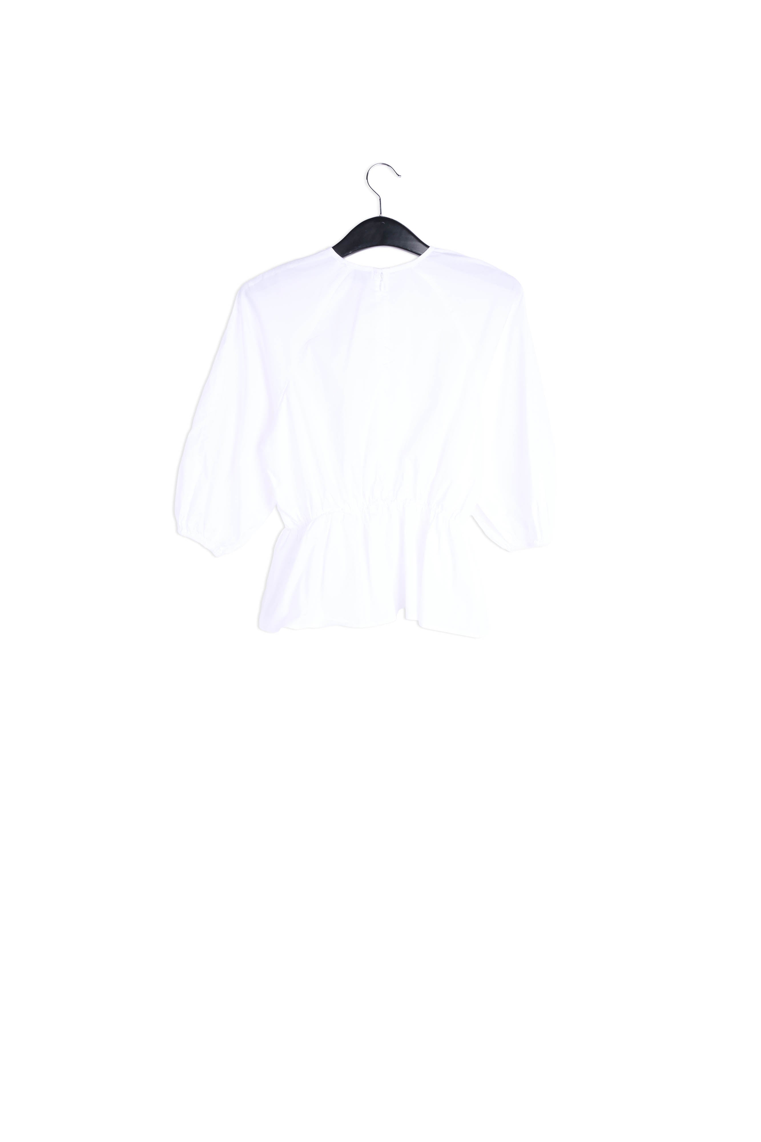 Witte peplumtop van popeline met bloemen RE—SSENTIEL | Essentiel second hand