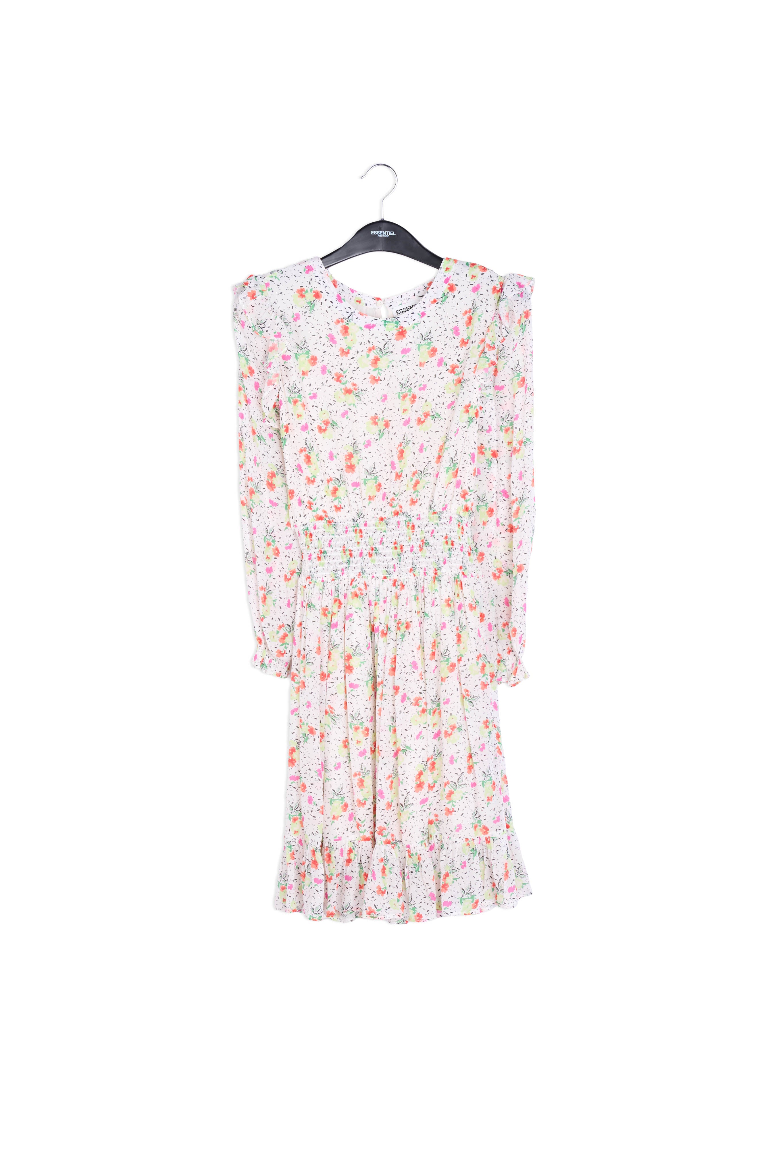 Off-white floral print midi dress RE—SSENTIEL | Essentiel second hand