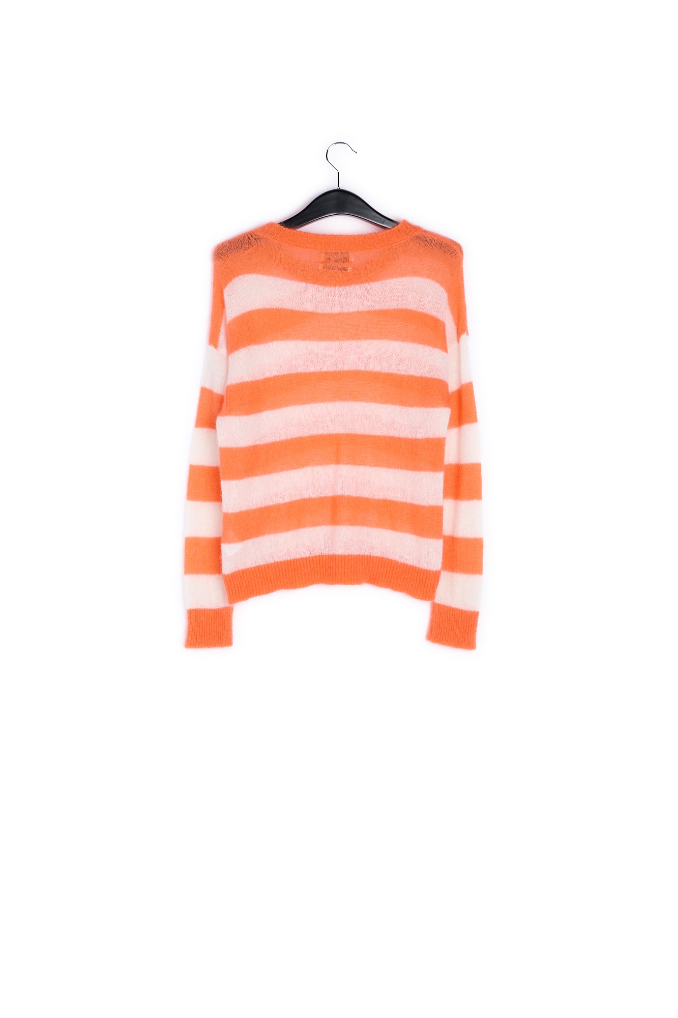 Orange and off-white striped light knit sweater RE—SSENTIEL | Essentiel second hand