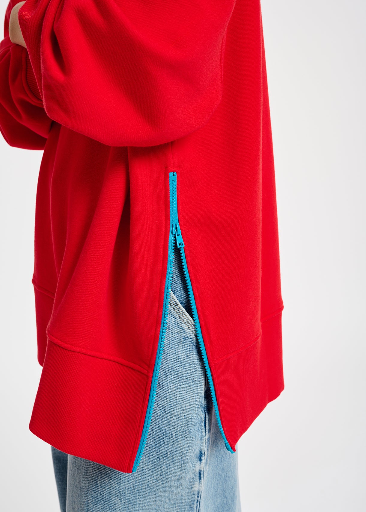 Red organic cotton sweatshirt with boxy cut RE—SSENTIEL | Essentiel second hand