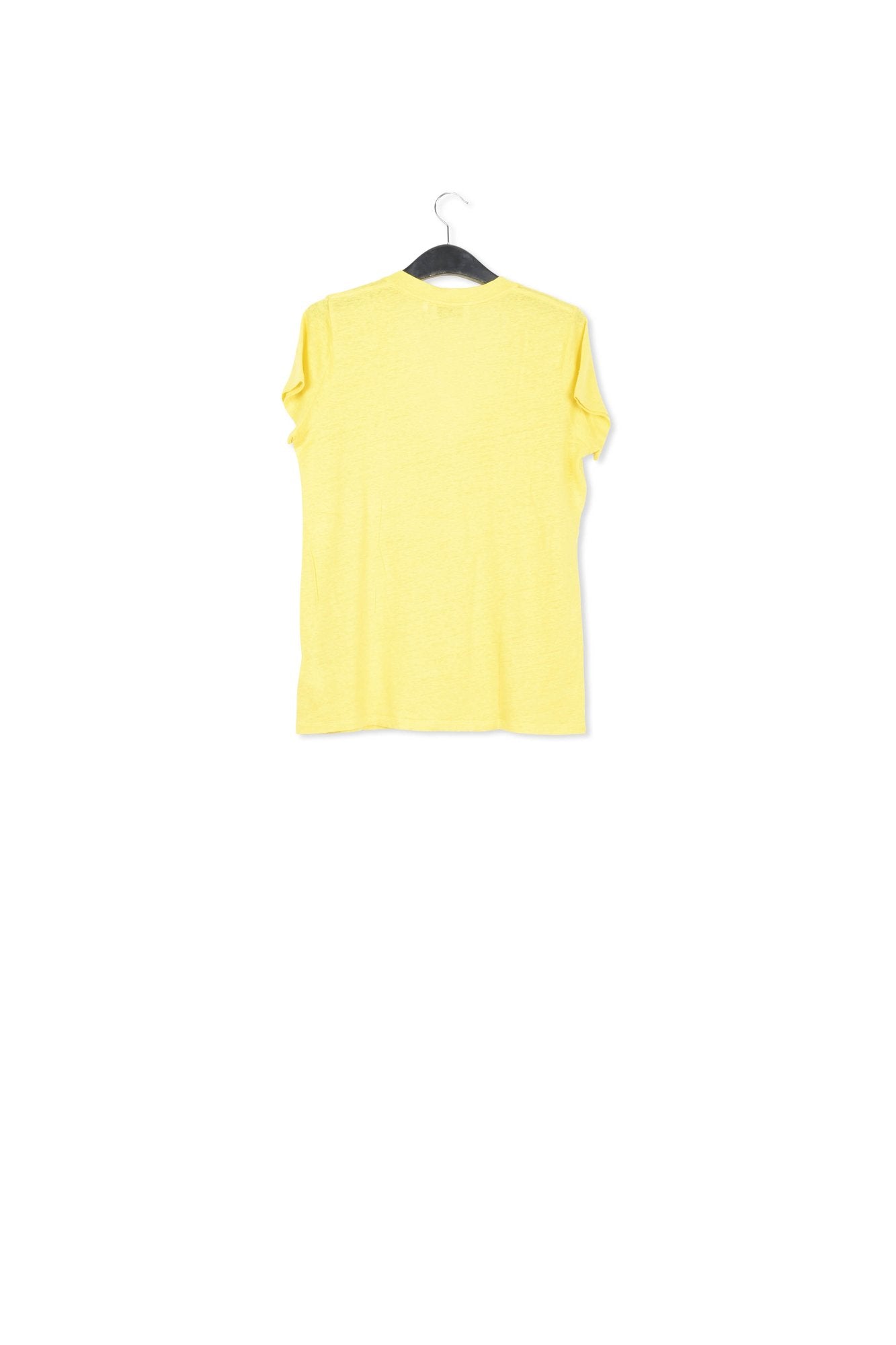 Yellow linen v-neck t-shirt RE—SSENTIEL | Essentiel second hand