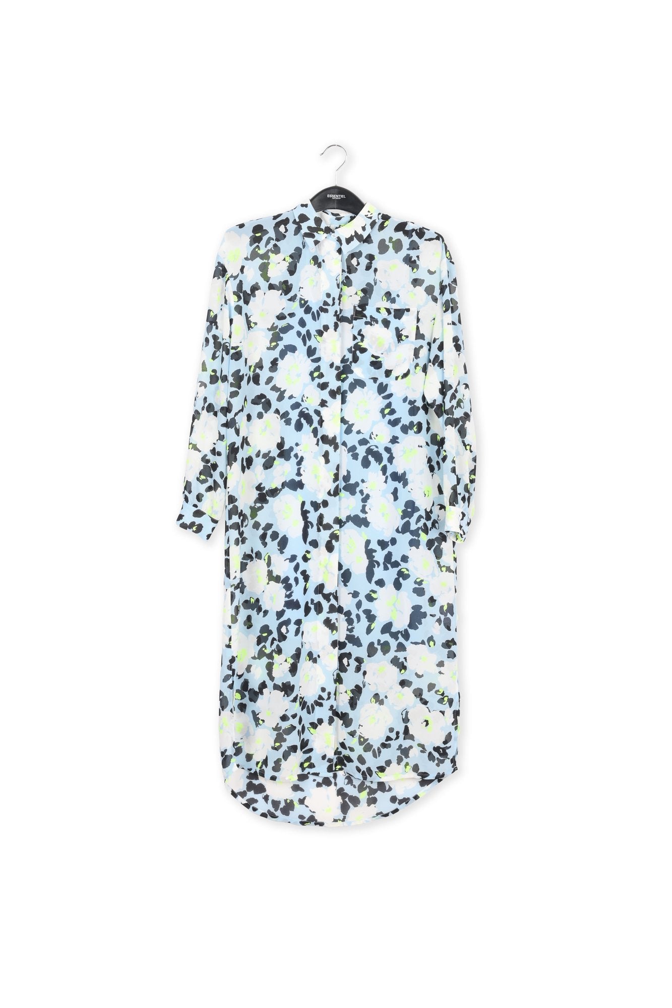 Light blue floral-print shirt dress RE—SSENTIEL | Essentiel second hand