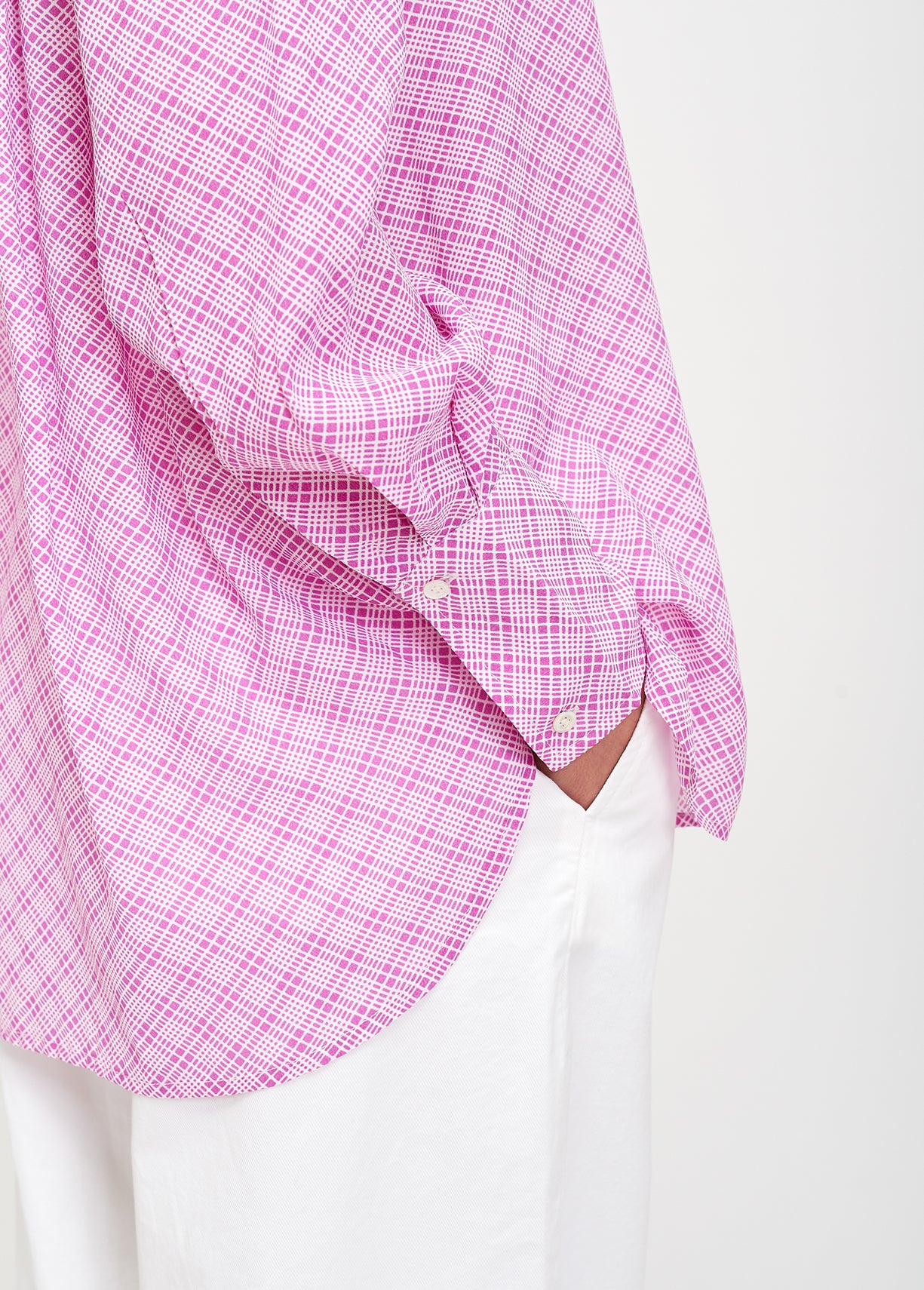 Pink and white check shirt with embellished collar RE—SSENTIEL | Essentiel second hand