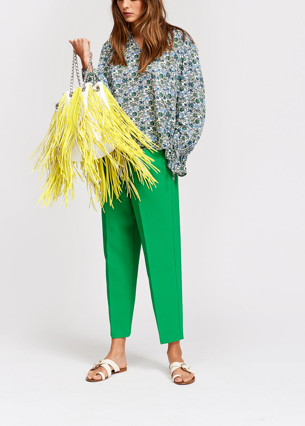 Green classic tailored trousers RE—SSENTIEL | Essentiel second hand