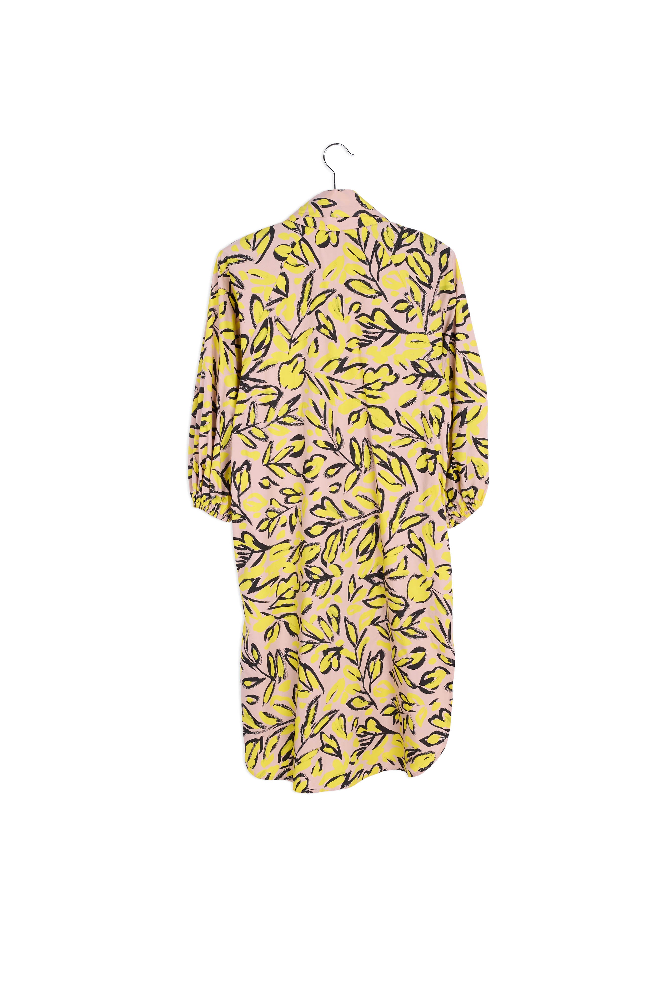 Beige, yellow and black floral-print shirt dress RE—SSENTIEL | Essentiel second hand
