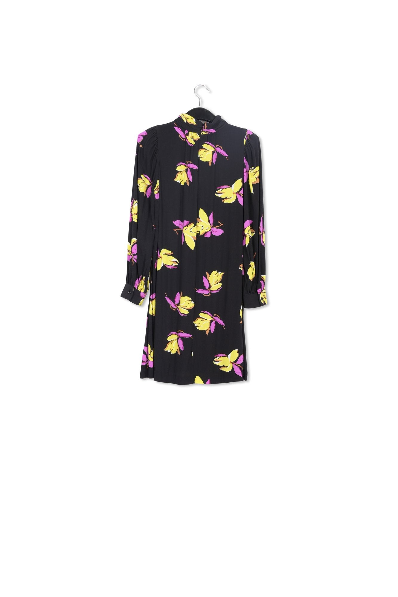 Black floral-printed mini dress RE—SSENTIEL | Essentiel second hand