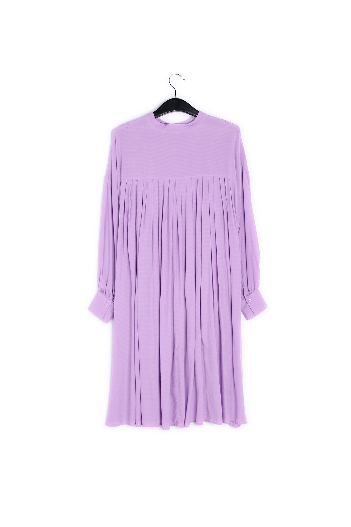 Lilac relaxed-fit shirt dress with plissé backside RE—SSENTIEL | Essentiel second hand